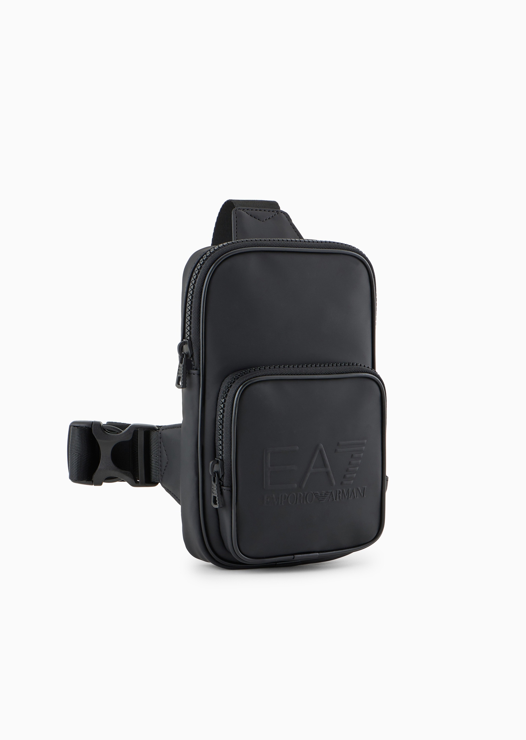 EA7 男女同款拉链竖款可调节插扣肩带运动斜挎包