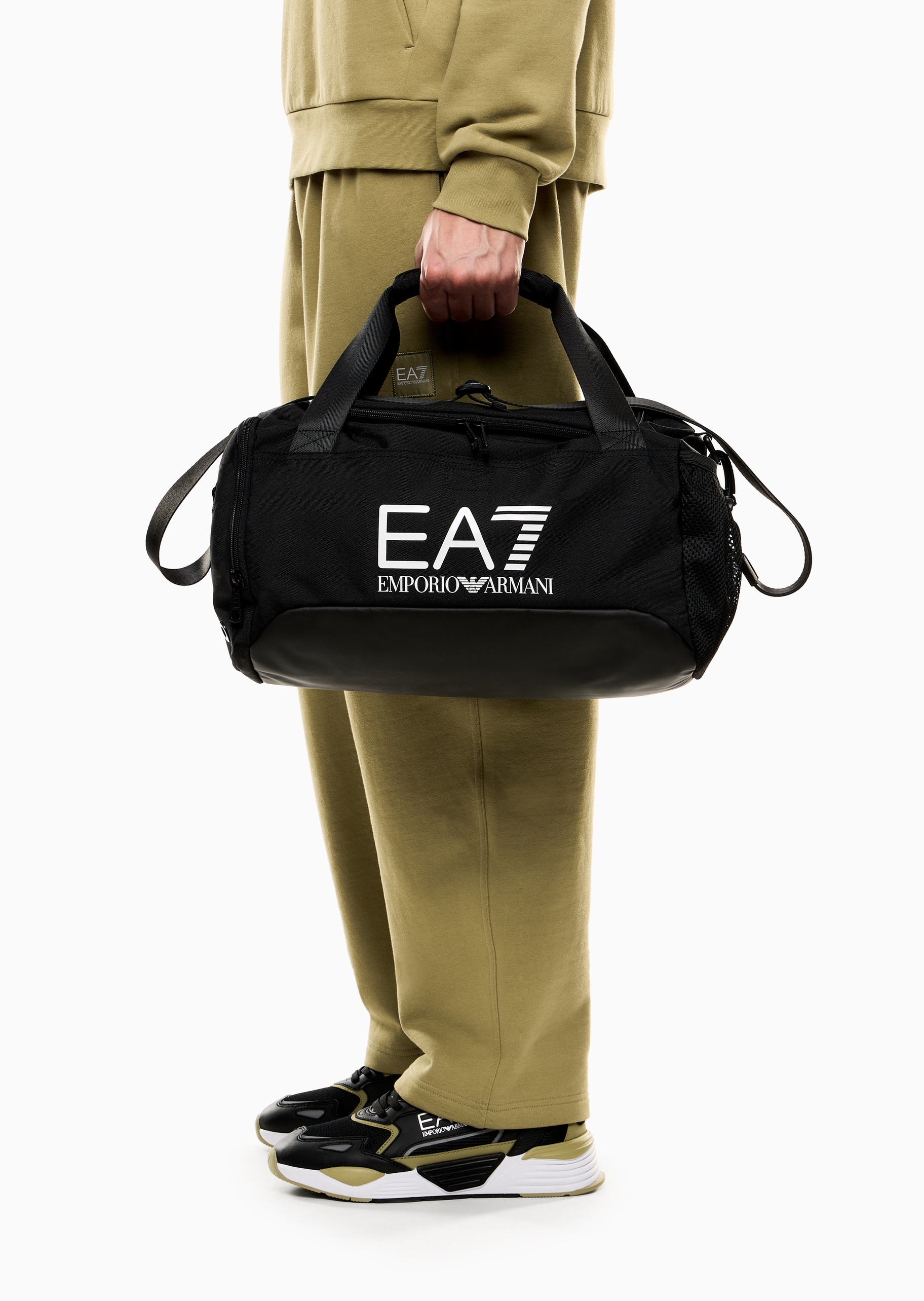 EA7 男女同款拉链可拆肩带手提单肩健身包