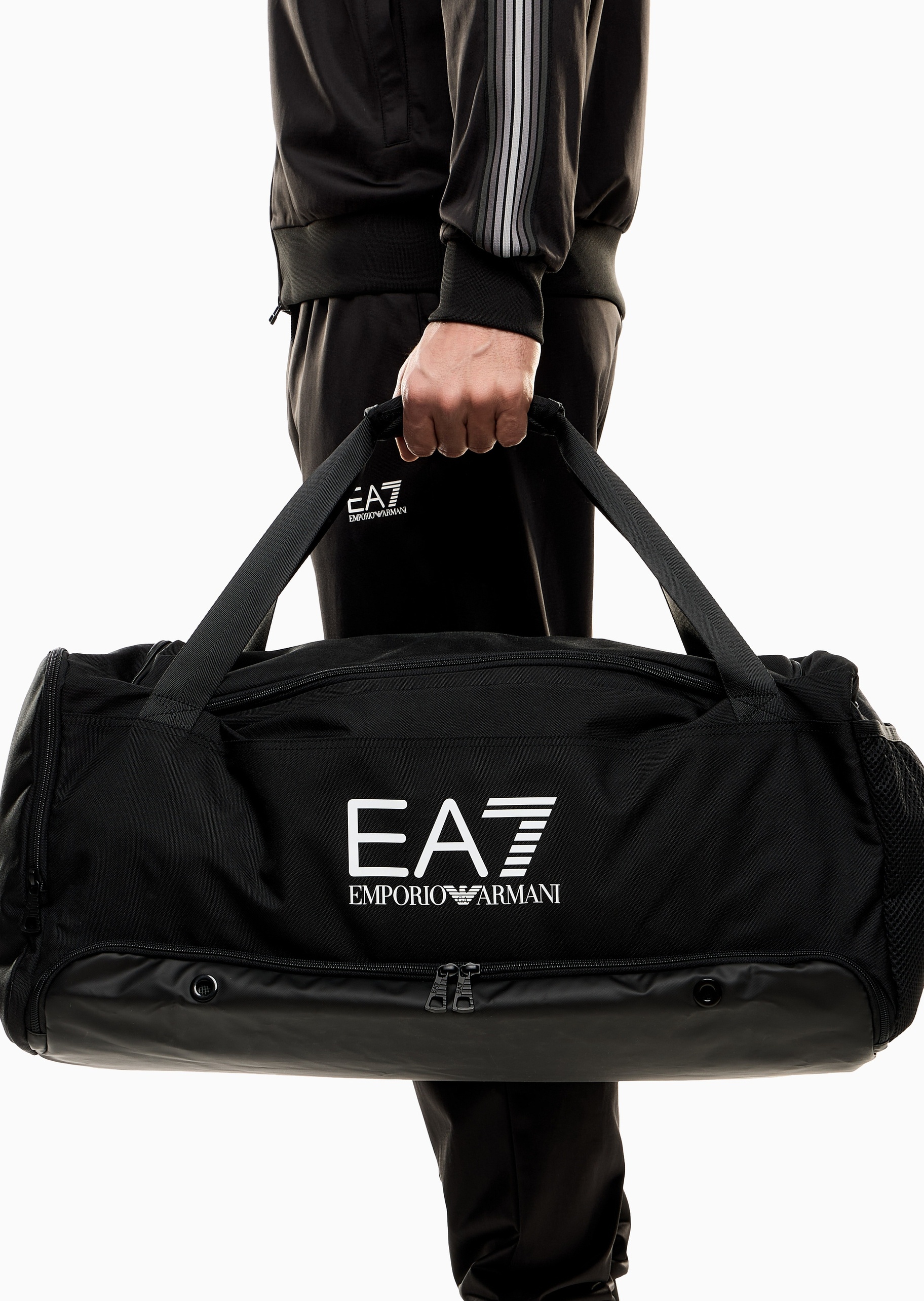 EA7 男女同款大容量拉链可拆肩带手提斜挎健身包