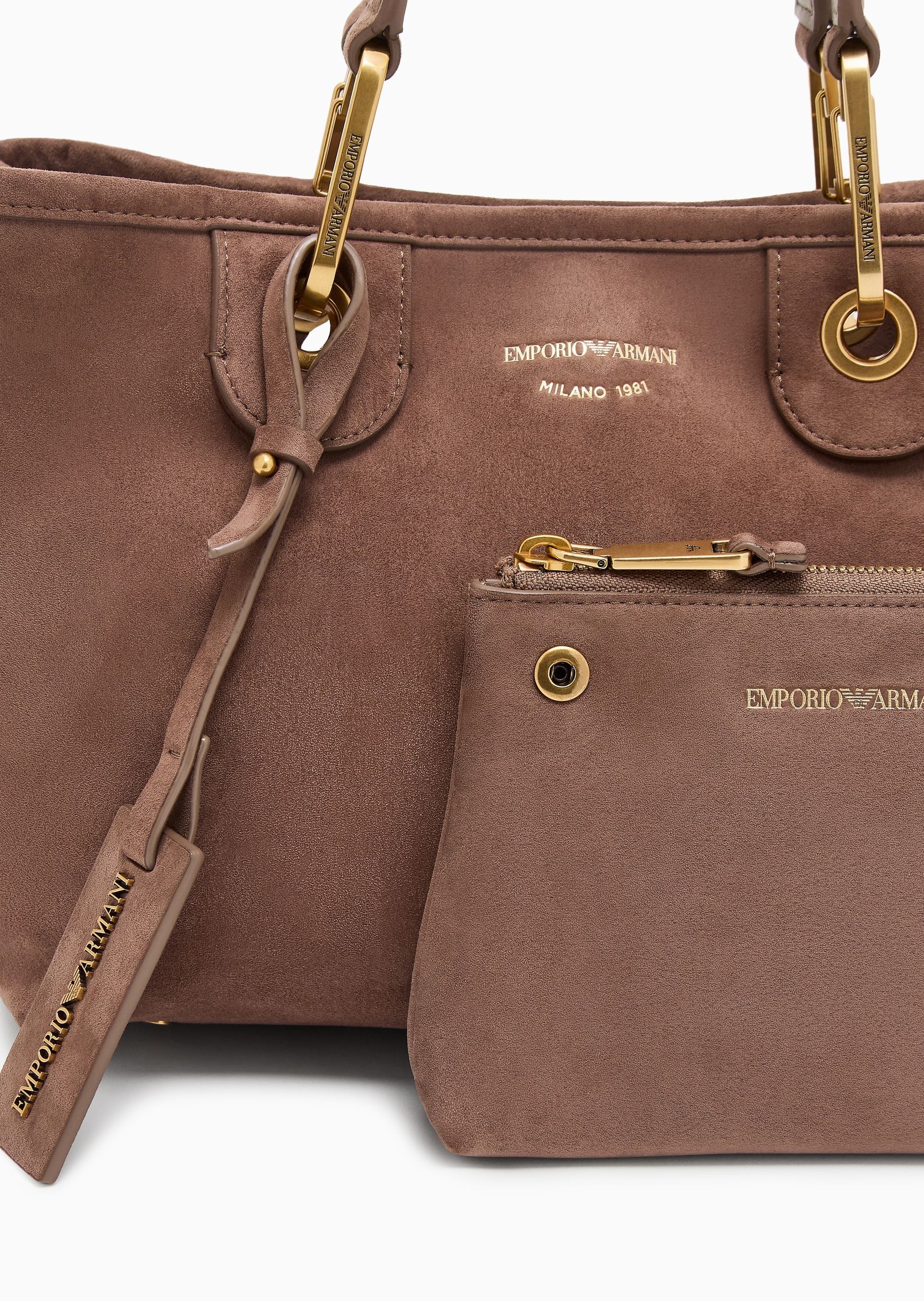 Emporio Armani 女士磁扣子母包可拆肩带手提单肩斜挎托特包