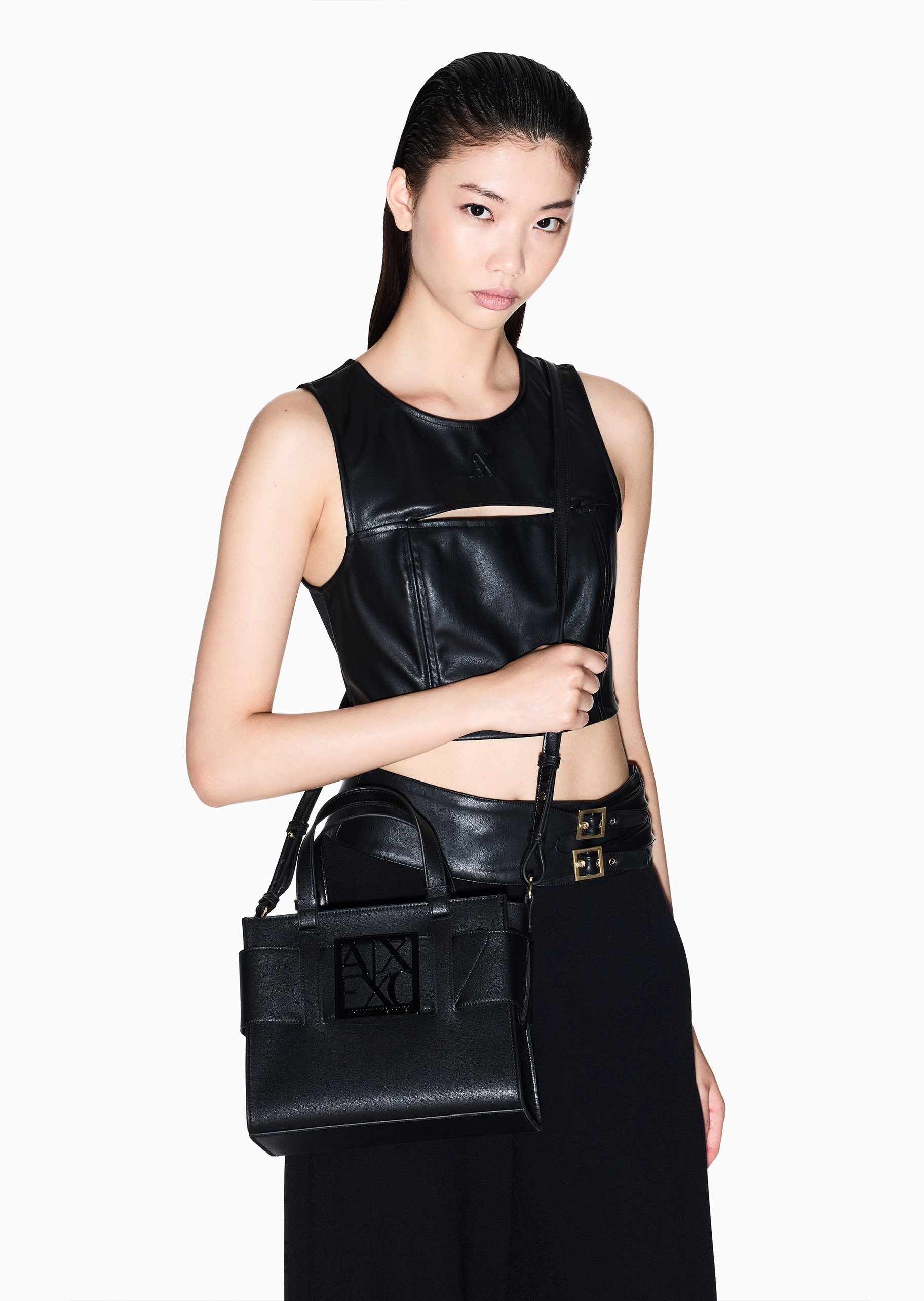 ARMANI EXCHANGE 女士商务通勤小号单肩手提斜挎托特包