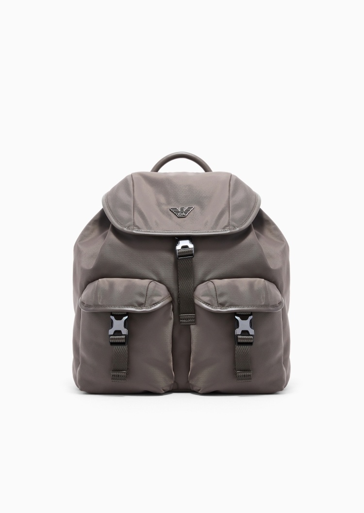 Emporio Armani 男士抽绳可调节肩带休闲手提双肩包