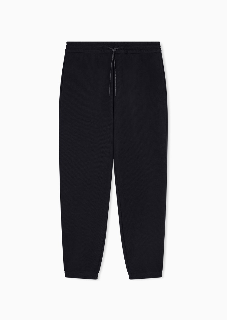 Emporio Armani 男士重磅宽松系带长款锥形束脚卫裤