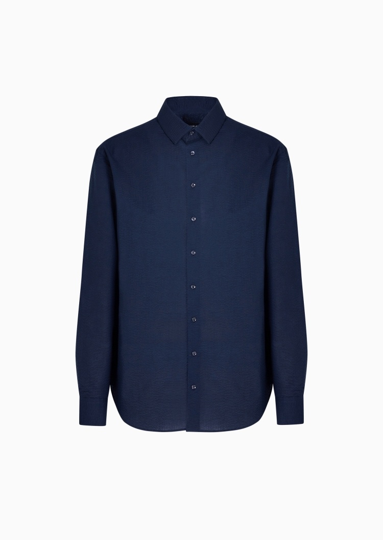 Giorgio Armani 男士纯棉长袖翻领纽扣商务正装衬衫