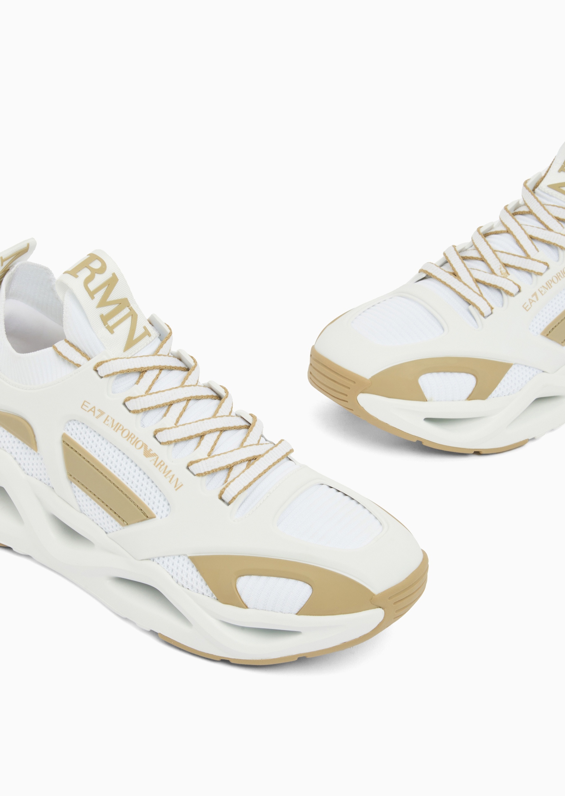 EA7 男女同款系带低帮镂空厚底轻户外休闲运动鞋