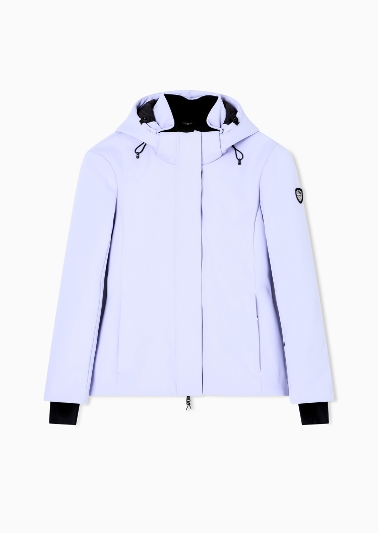 EA7 女士长袖连帽拉链保暖滑雪棉服外套