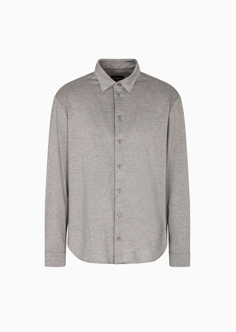 Emporio Armani 男士纯棉轻奢人夫感肌理感西装衬衫