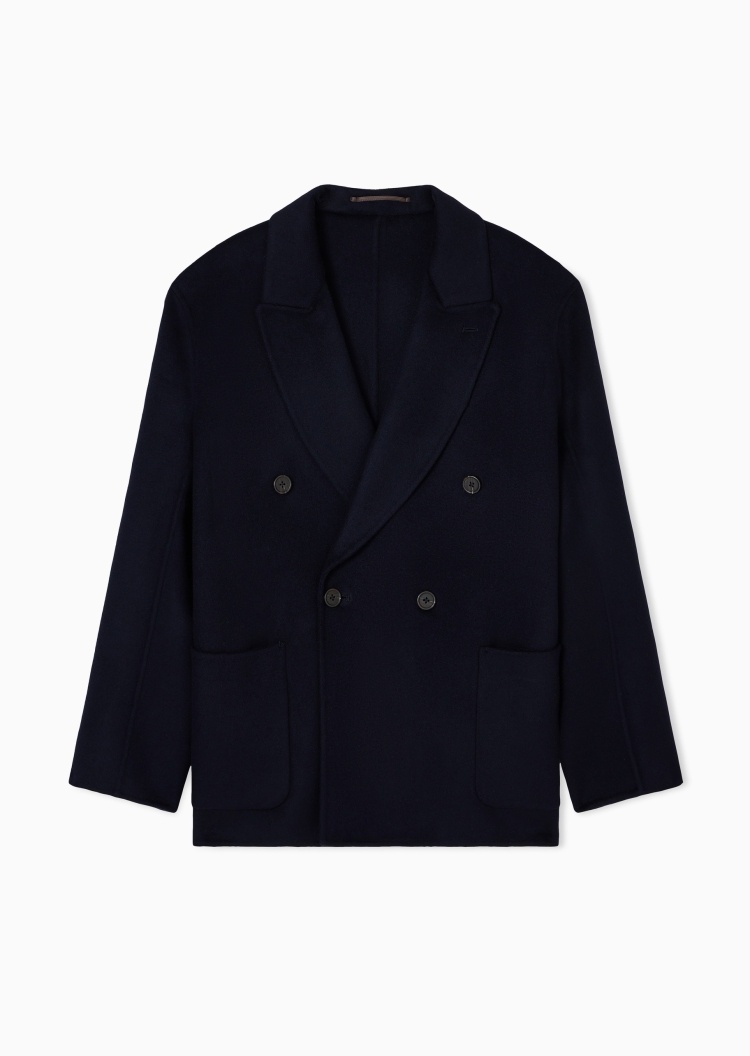 Emporio Armani 男士绵羊毛翻领休闲西服西装外套