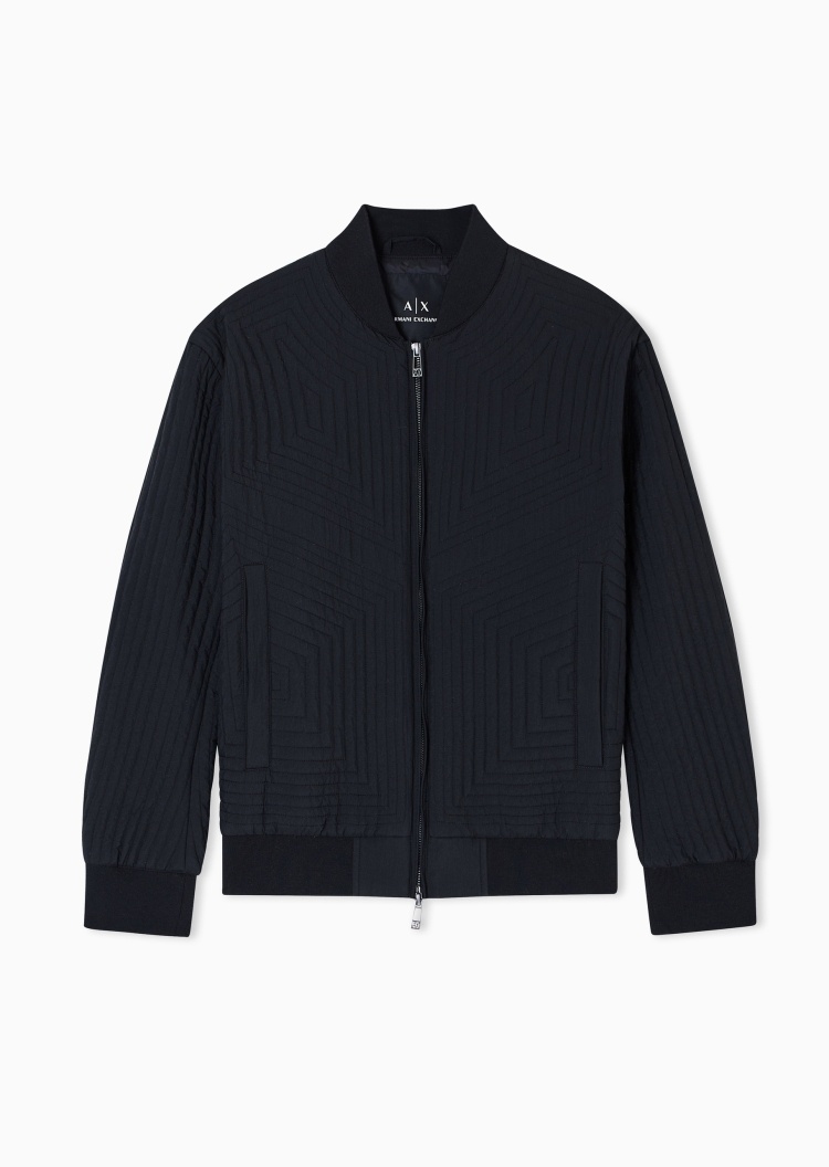 ARMANI EXCHANGE 男士长袖棒球领拉链门襟飞行员棉服
