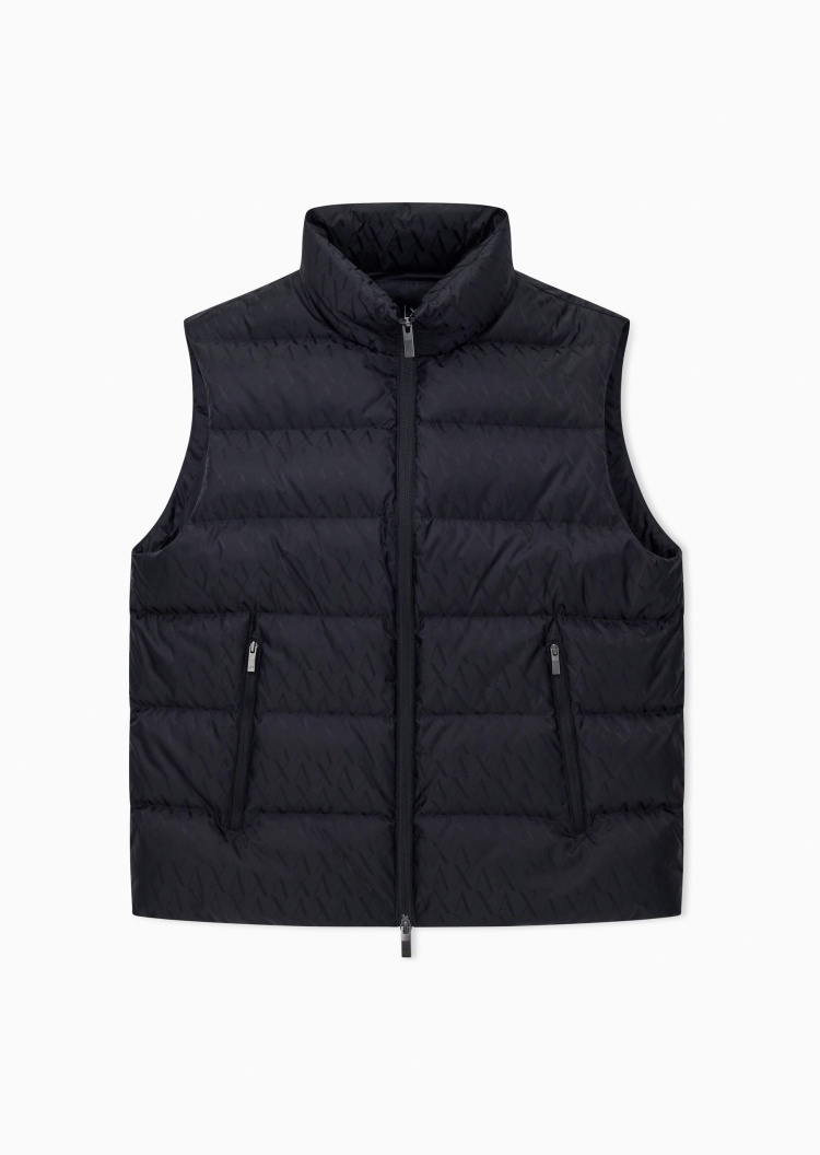 ARMANI EXCHANGE 男士80白鸭绒立领绗缝羽绒马甲外套