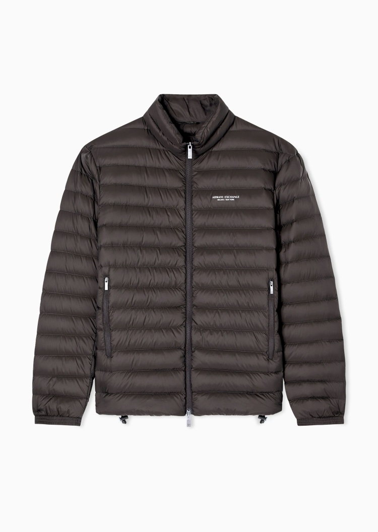 ARMANI EXCHANGE 男士90白鸭绒短款轻薄立领排骨羽绒服外套