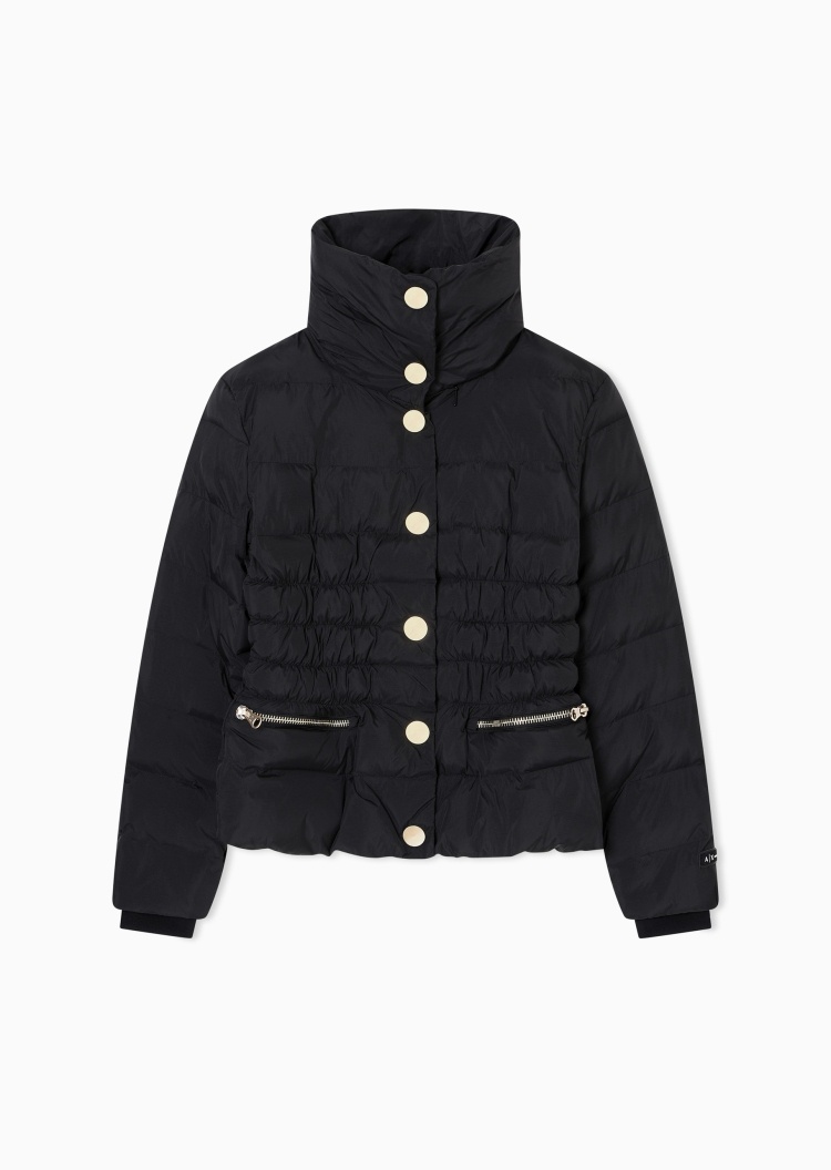 ARMANI EXCHANGE 女士长袖立领金属按扣门襟收腰棉服