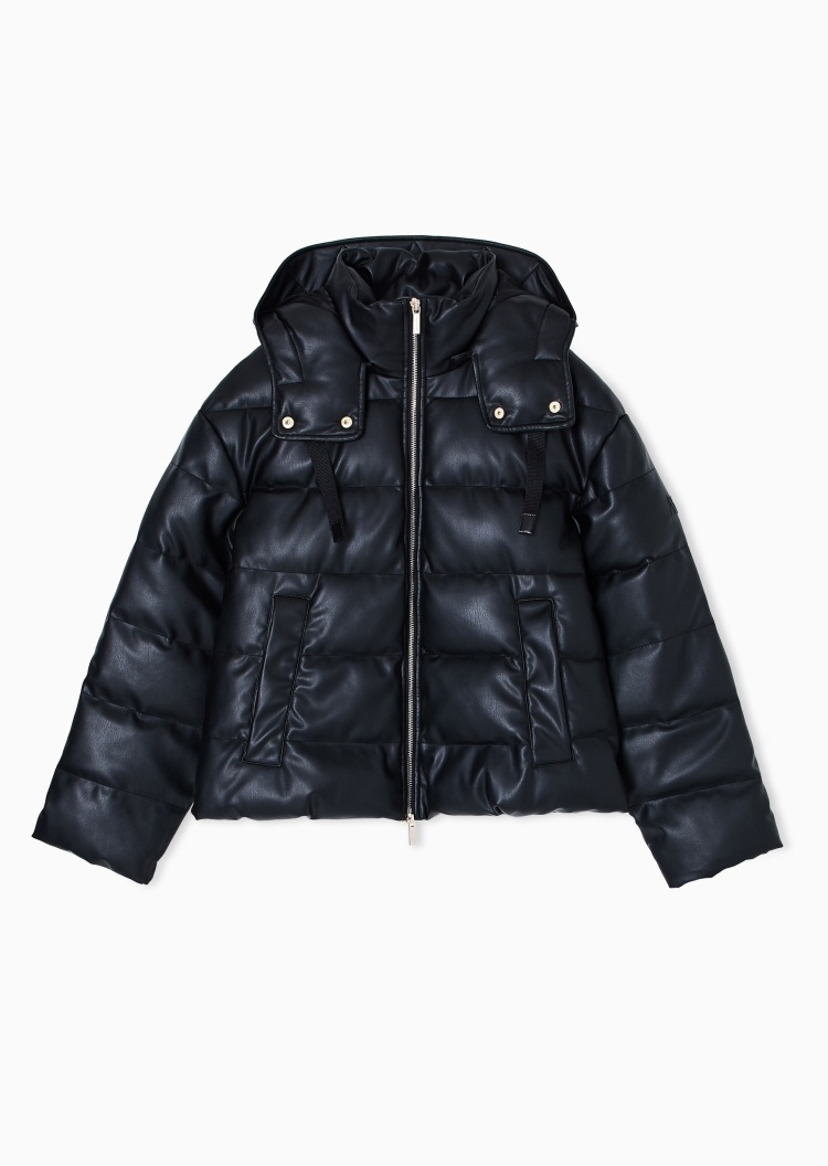 ARMANI EXCHANGE 女士长袖连帽双向拉链纯色潮流棉服