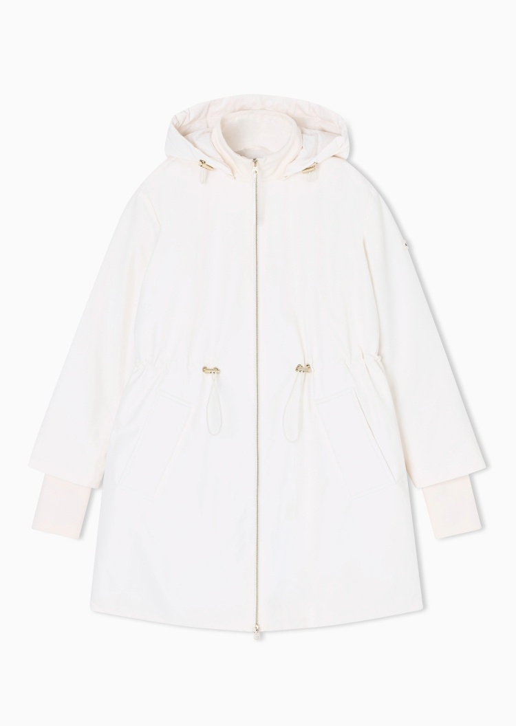 ARMANI EXCHANGE 女士长袖连帽收腰拉链纯色保暖棉服