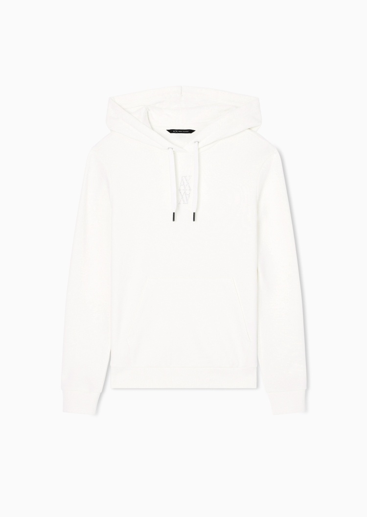 ARMANI EXCHANGE 女士重磅连帽套头合身水钻运动风卫衣