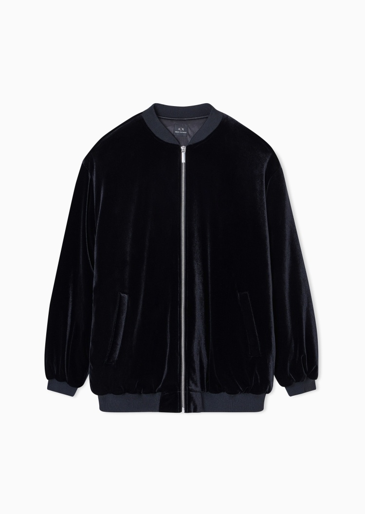 ARMANI EXCHANGE 女士长袖棒球领拉链门襟刺绣棉服