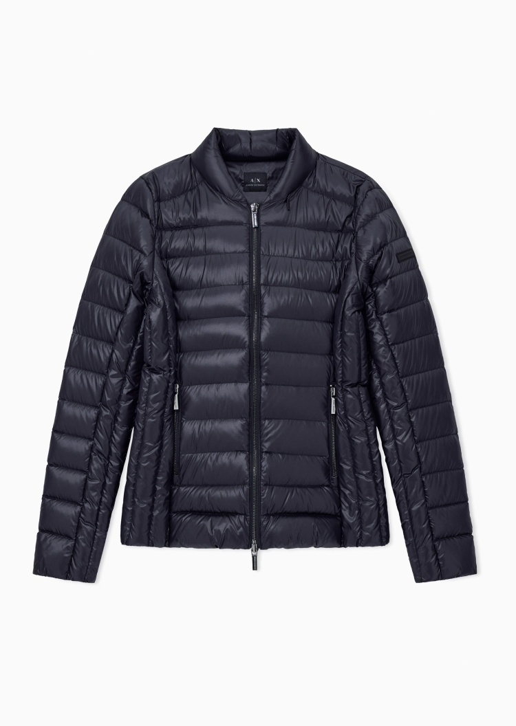 ARMANI EXCHANGE 女士长袖立领拉链门襟纯色保暖羽绒服