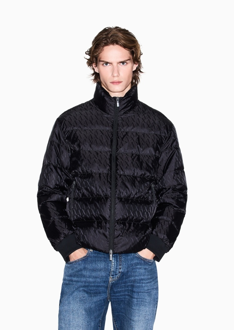 ARMANI EXCHANGE 男士80白鸭绒立领排骨羽绒服外套