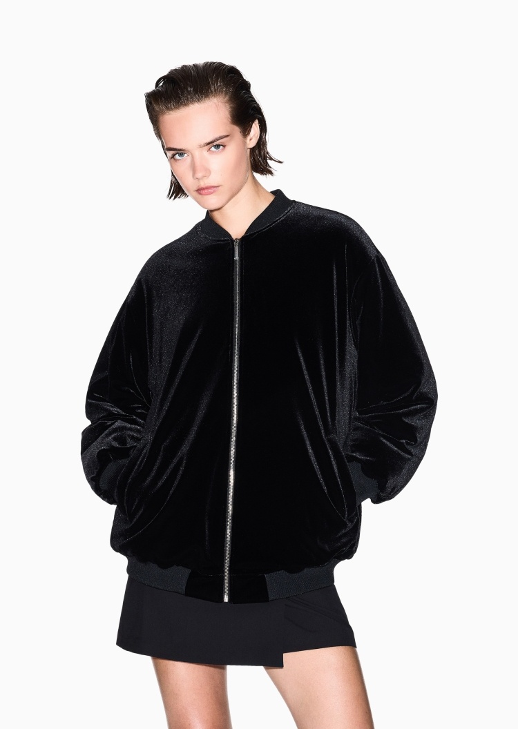 ARMANI EXCHANGE 女士长袖棒球领拉链门襟刺绣棉服