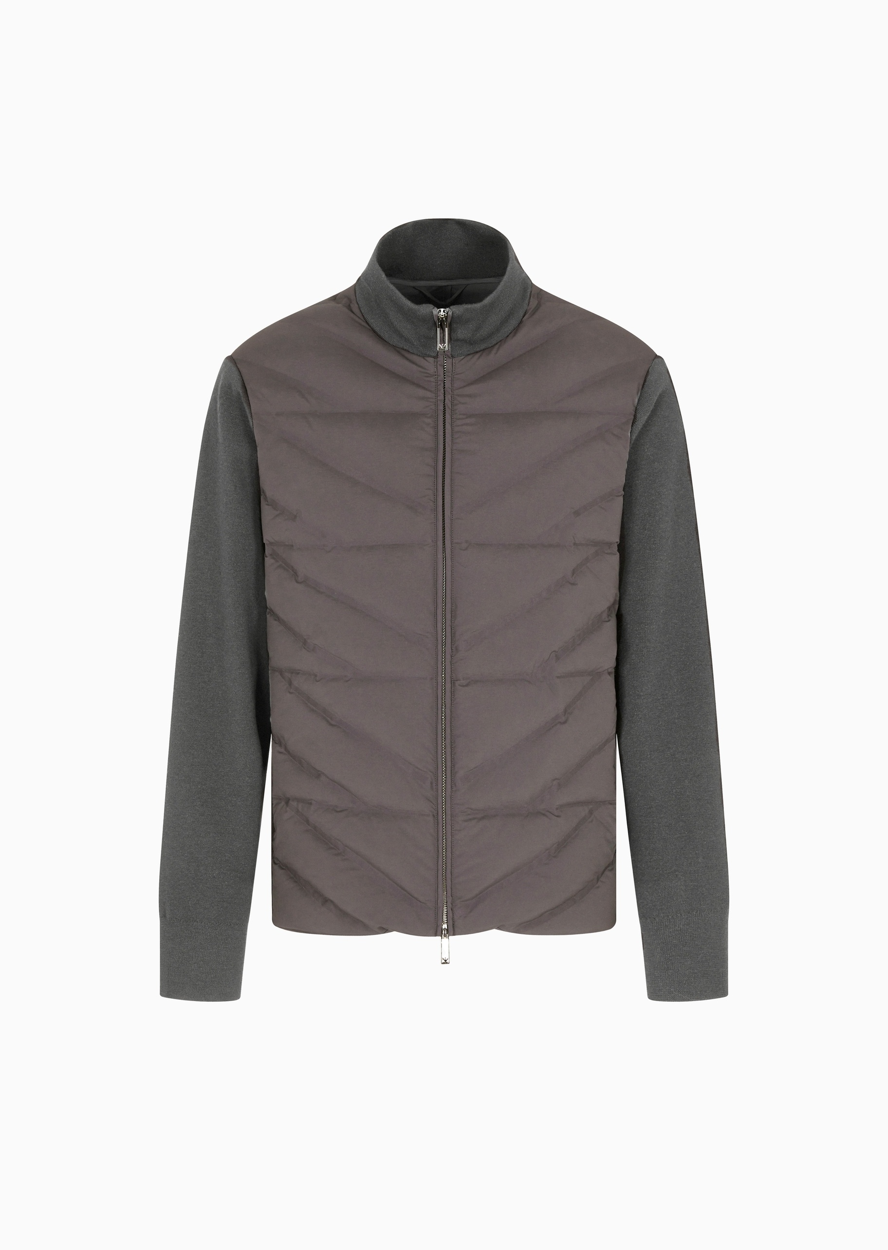 Emporio Armani 男士长袖立领假两件拉链门襟羽绒服