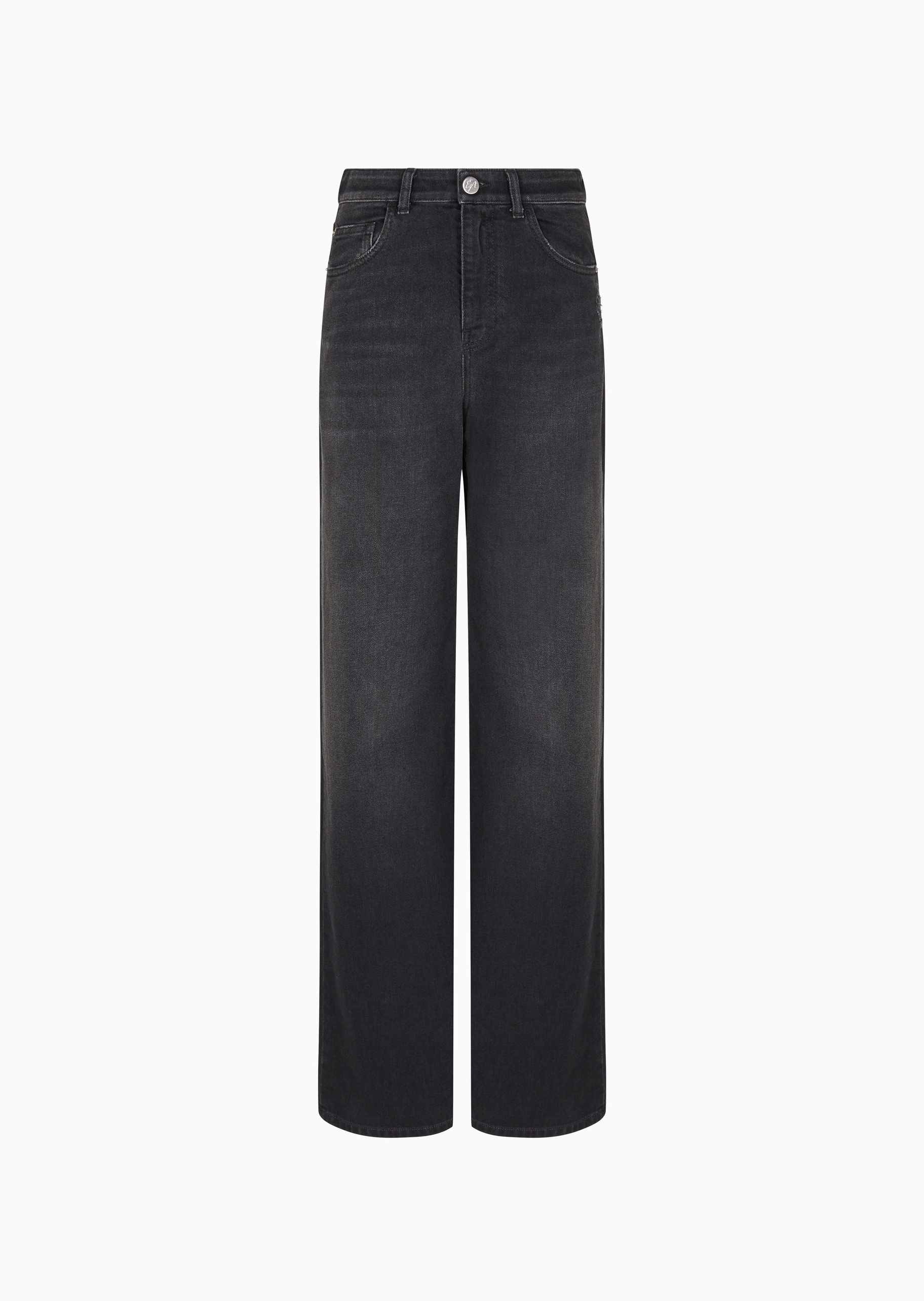 Emporio Armani 女士阔腿宽松复古休闲松弛感牛仔裤