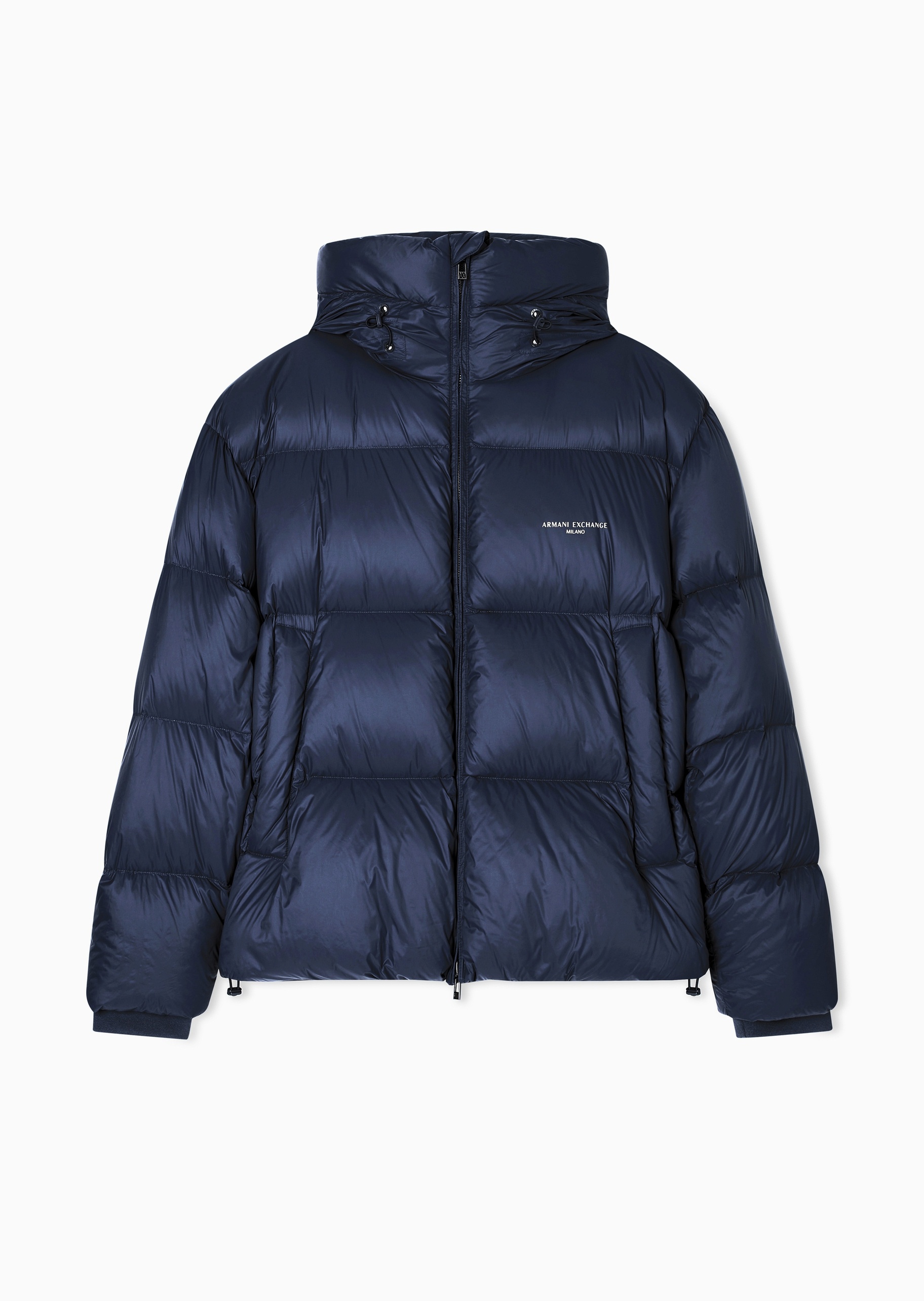 ARMANI EXCHANGE 男士90白鸭绒短款加厚连帽面包羽绒服外套