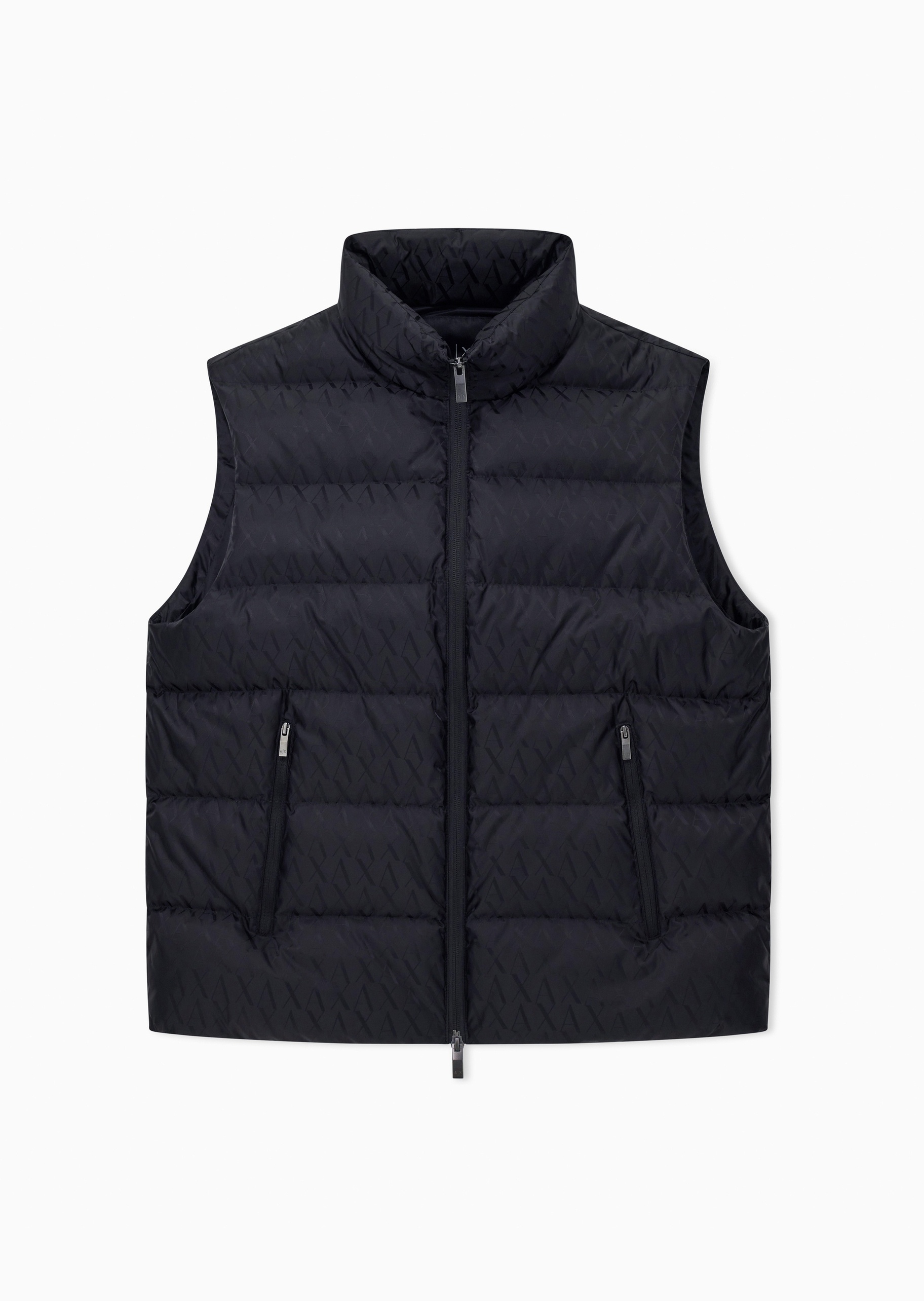 ARMANI EXCHANGE 男士80白鸭绒短款轻薄立领羽绒马甲外套