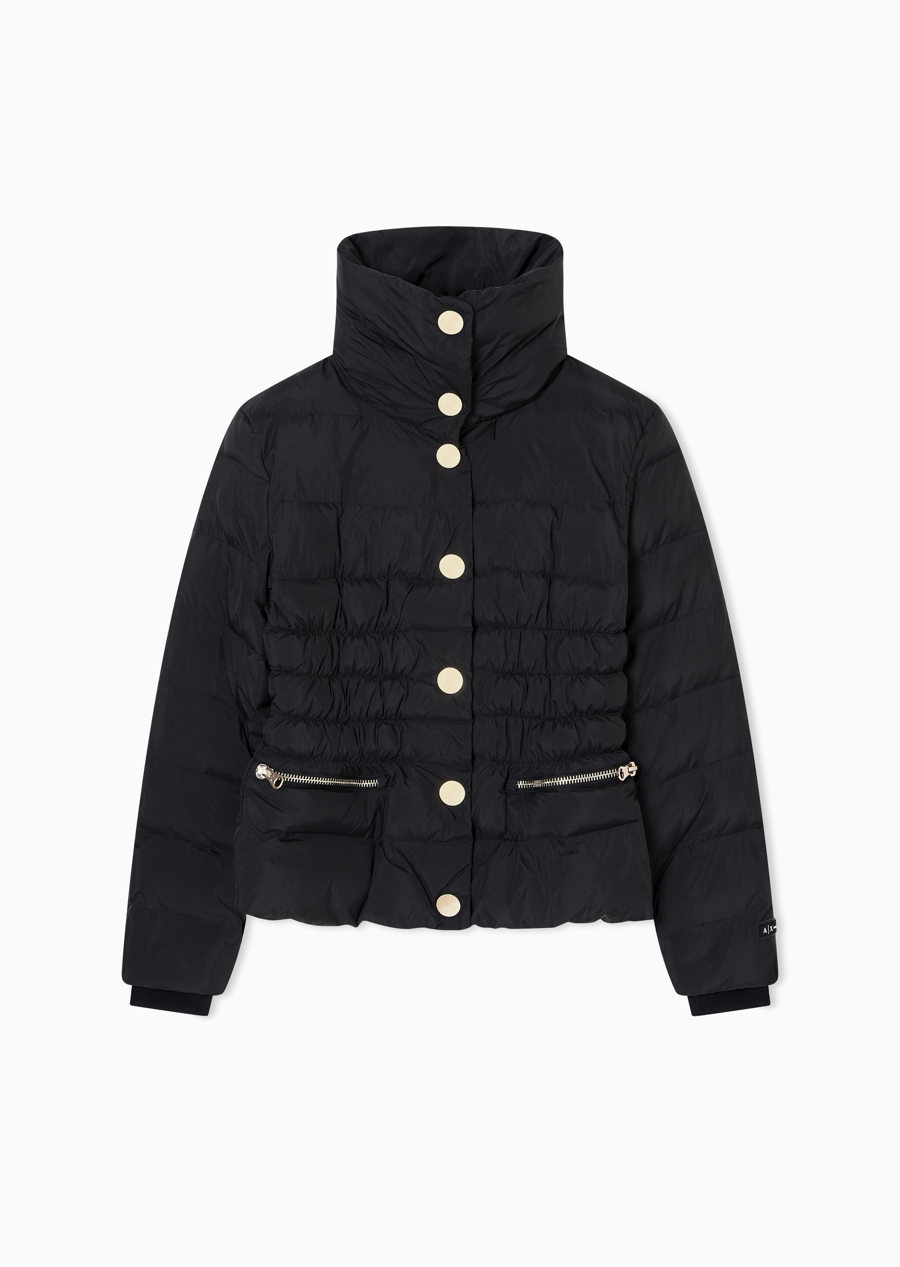 ARMANI EXCHANGE 女士长袖立领金属按扣门襟收腰棉服