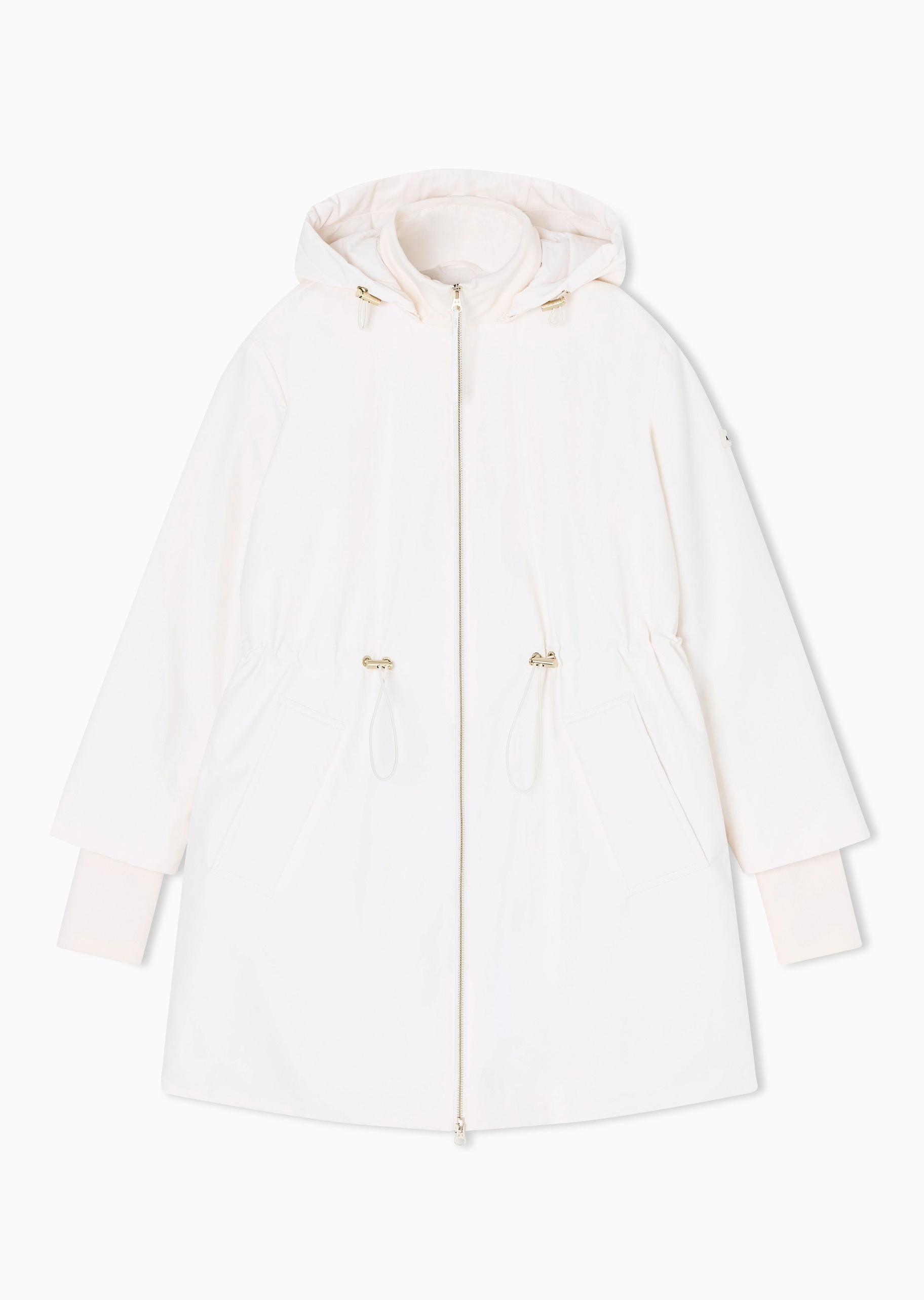ARMANI EXCHANGE 女士长款连帽收腰通勤夹克棉服外套