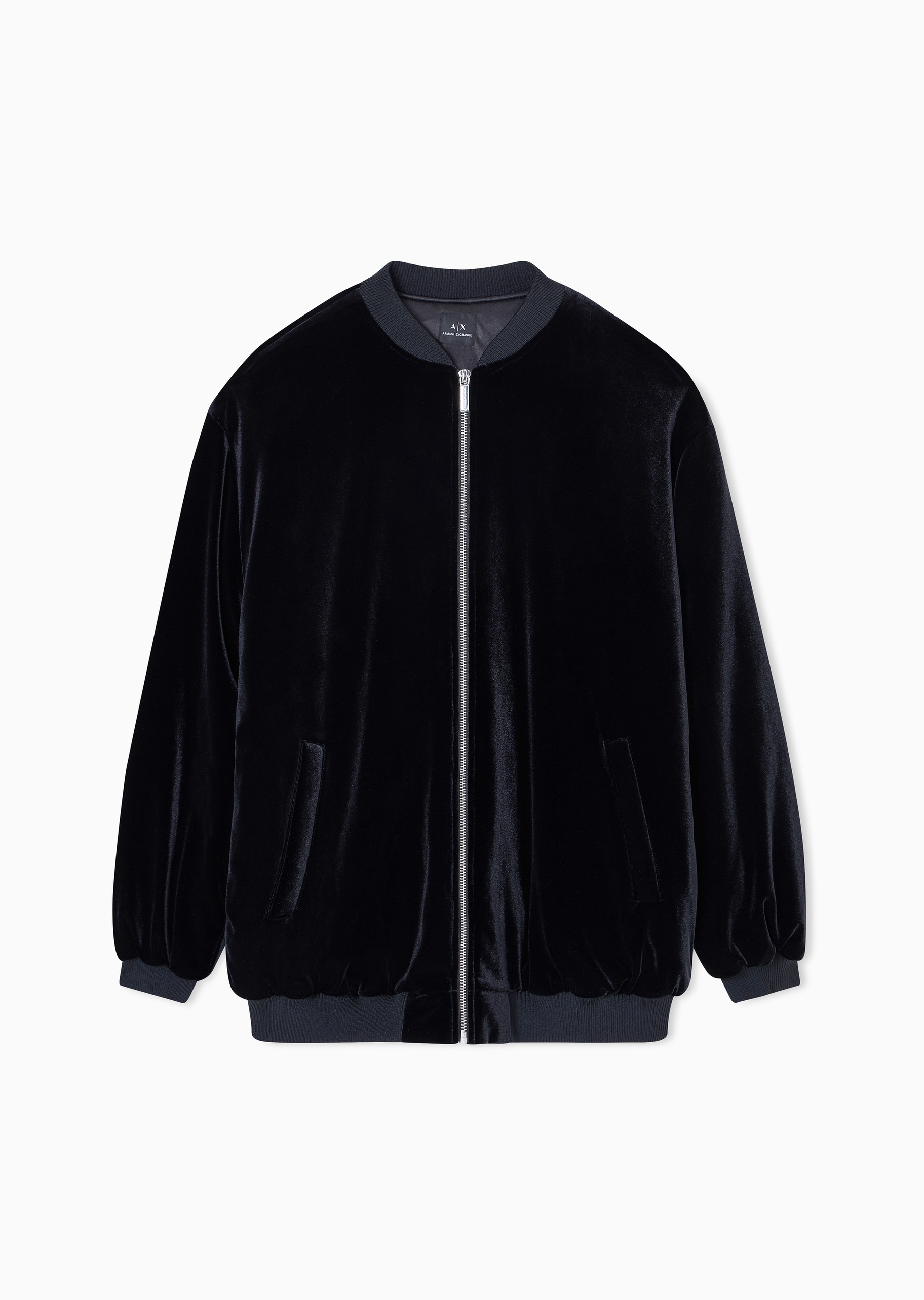 ARMANI EXCHANGE 女士长袖棒球领拉链门襟刺绣棉服