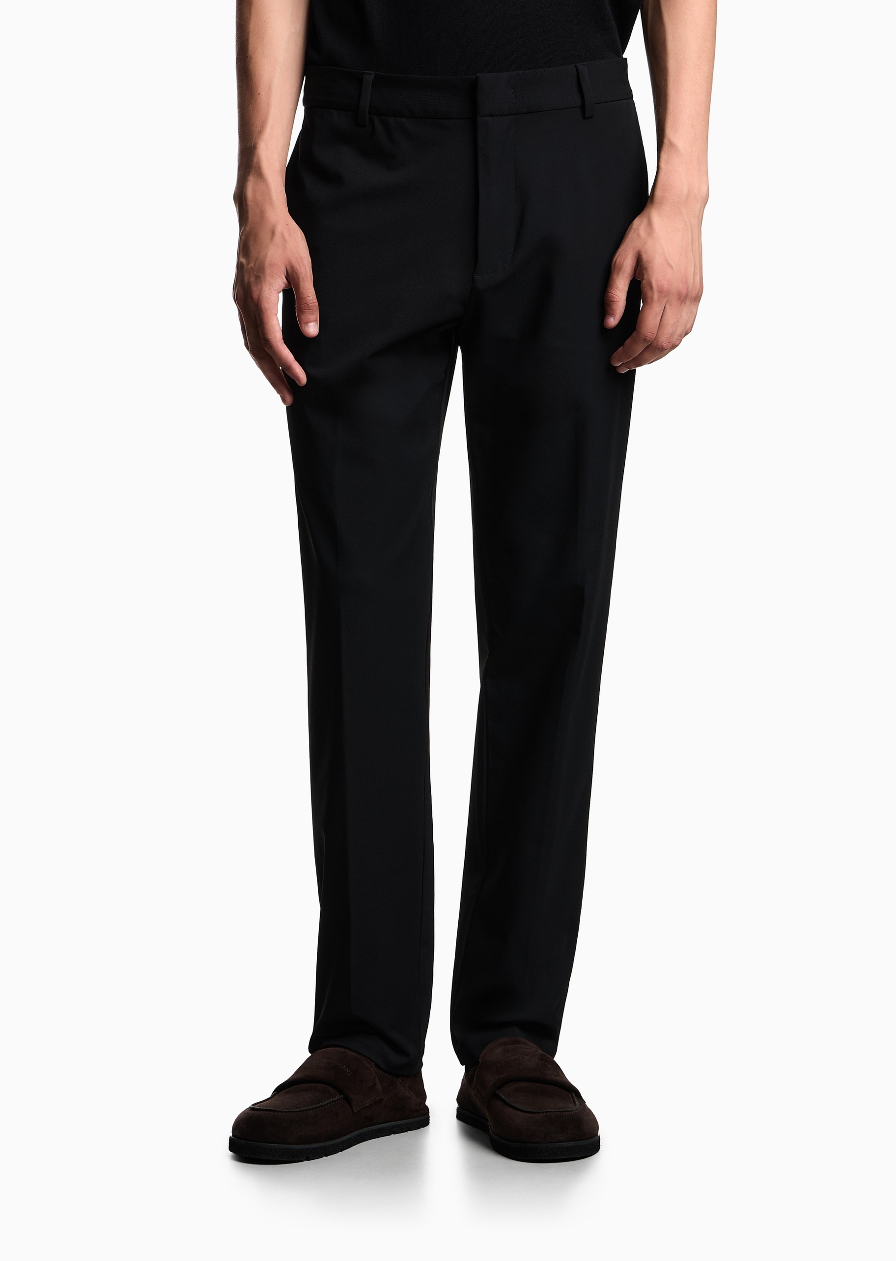 Emporio Armani 男士直筒商务松弛感弹力合身休闲裤