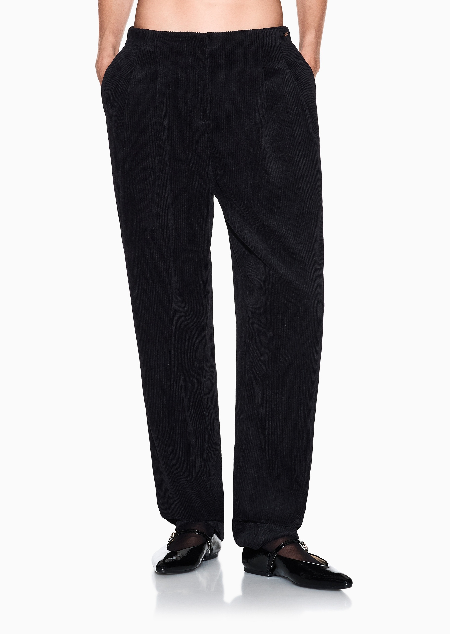 ARMANI EXCHANGE 女士微弹宽松长款直筒灯芯绒休闲裤