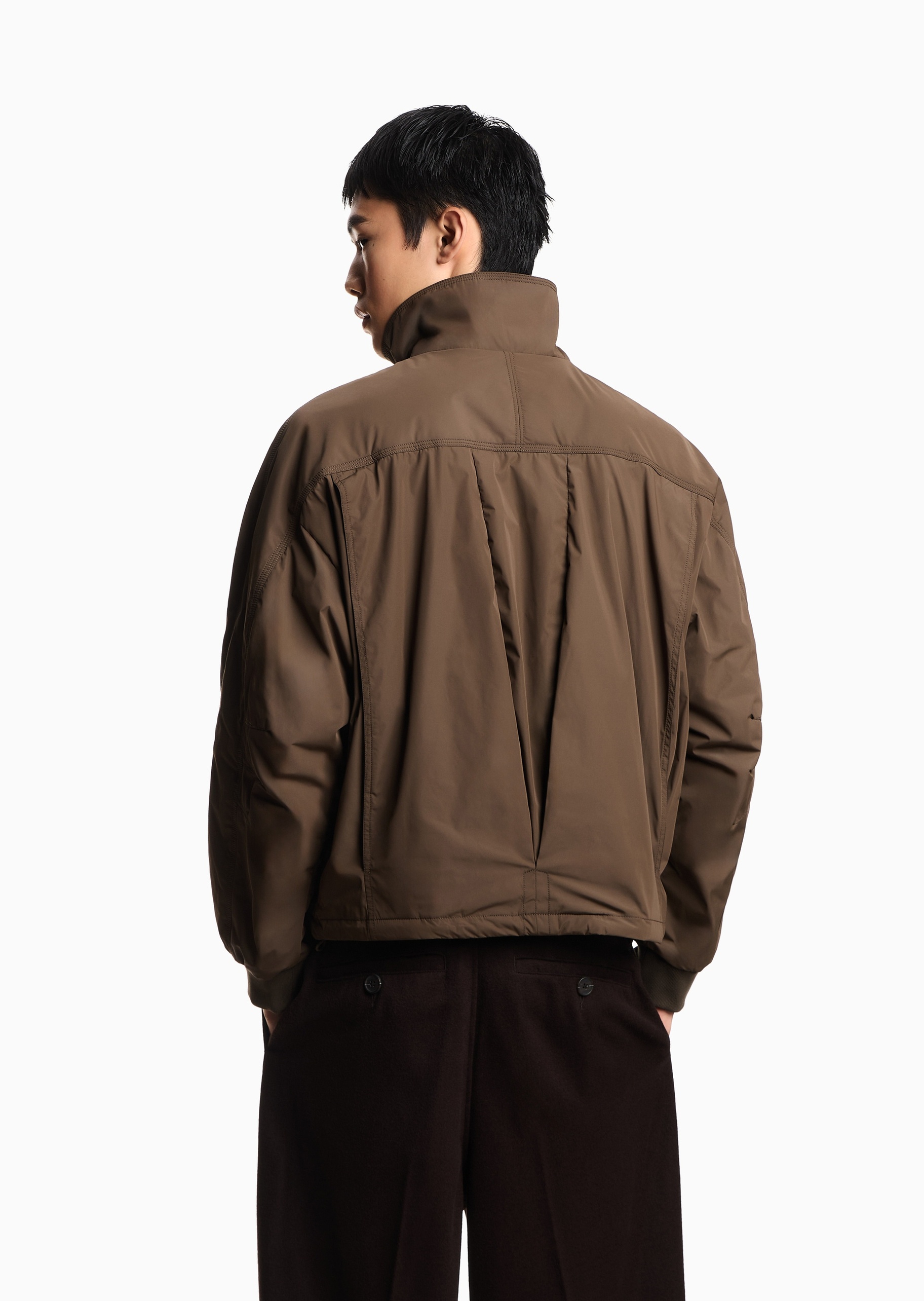 Emporio Armani 男士立领廓型通勤工装夹克棉服外套