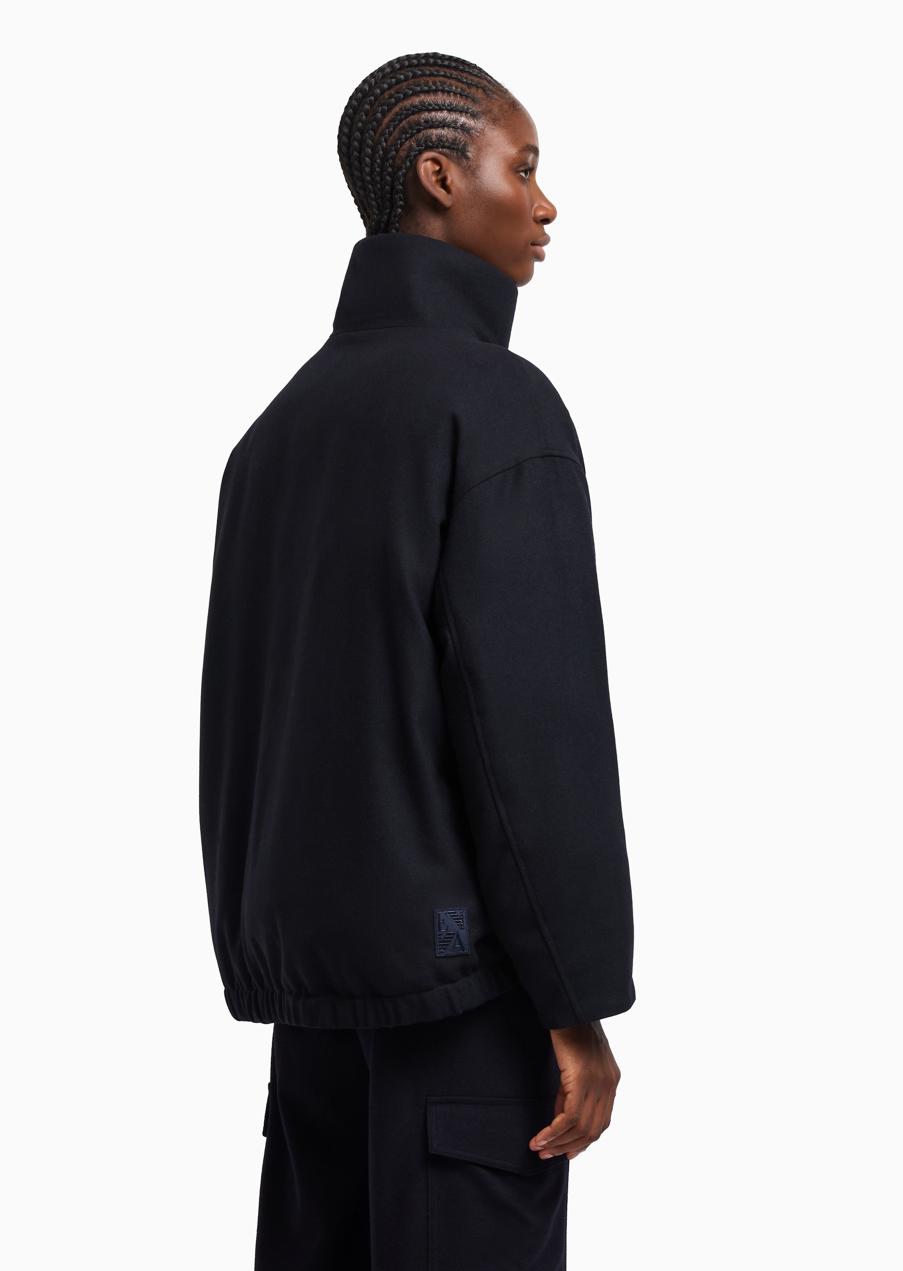 Emporio Armani 女士绵羊毛长袖立领通勤行政棉服