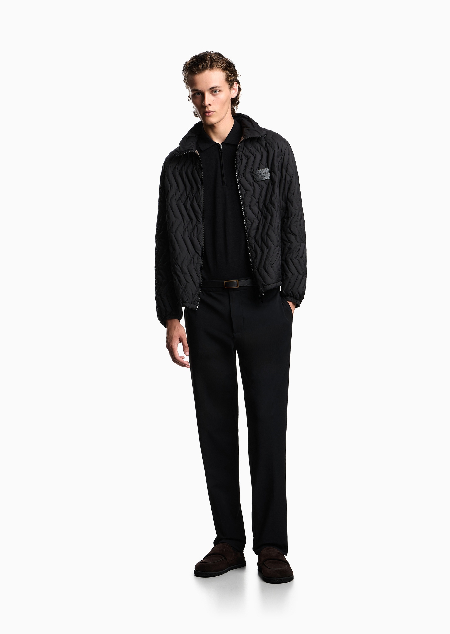 Emporio Armani 男士直筒商务松弛感弹力合身休闲裤