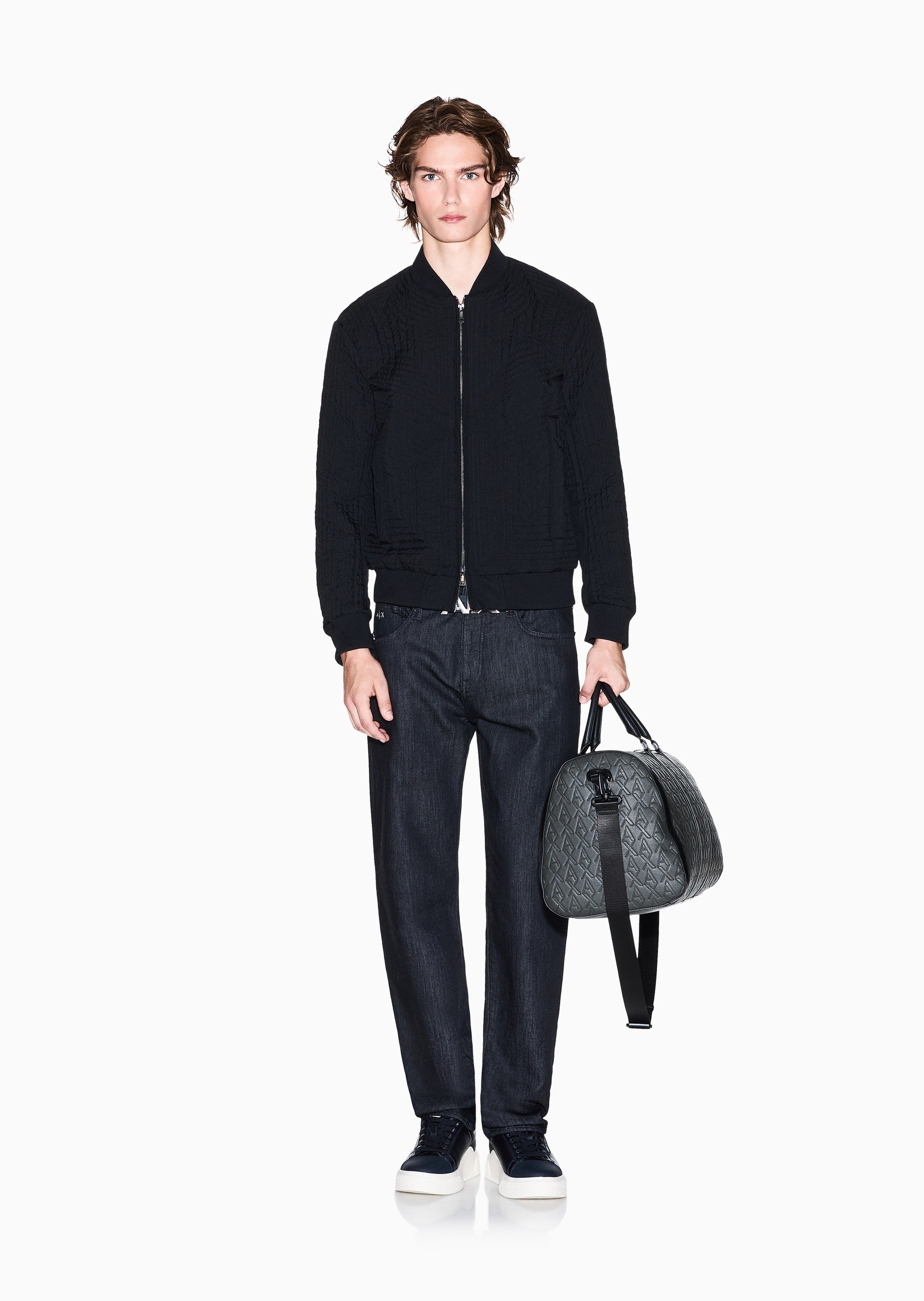 ARMANI EXCHANGE 男士长袖棒球领拉链门襟飞行员棉服