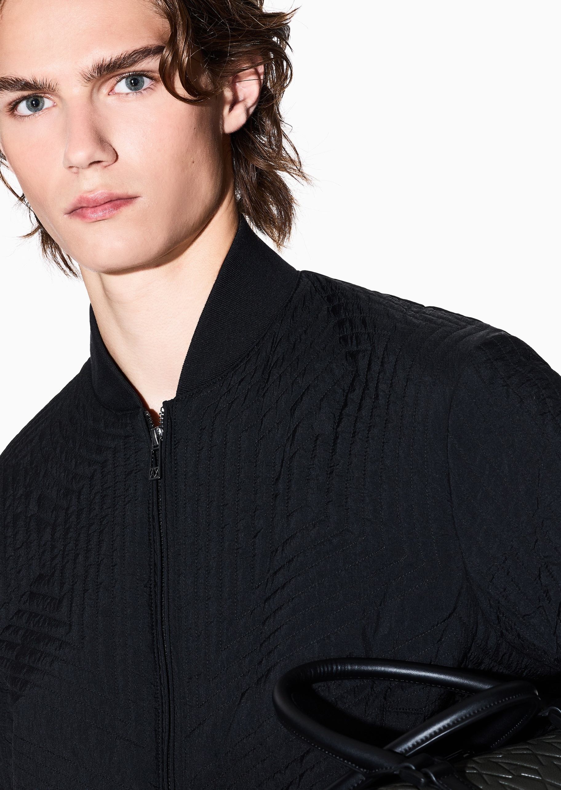 ARMANI EXCHANGE 男士长袖棒球领拉链门襟飞行员棉服