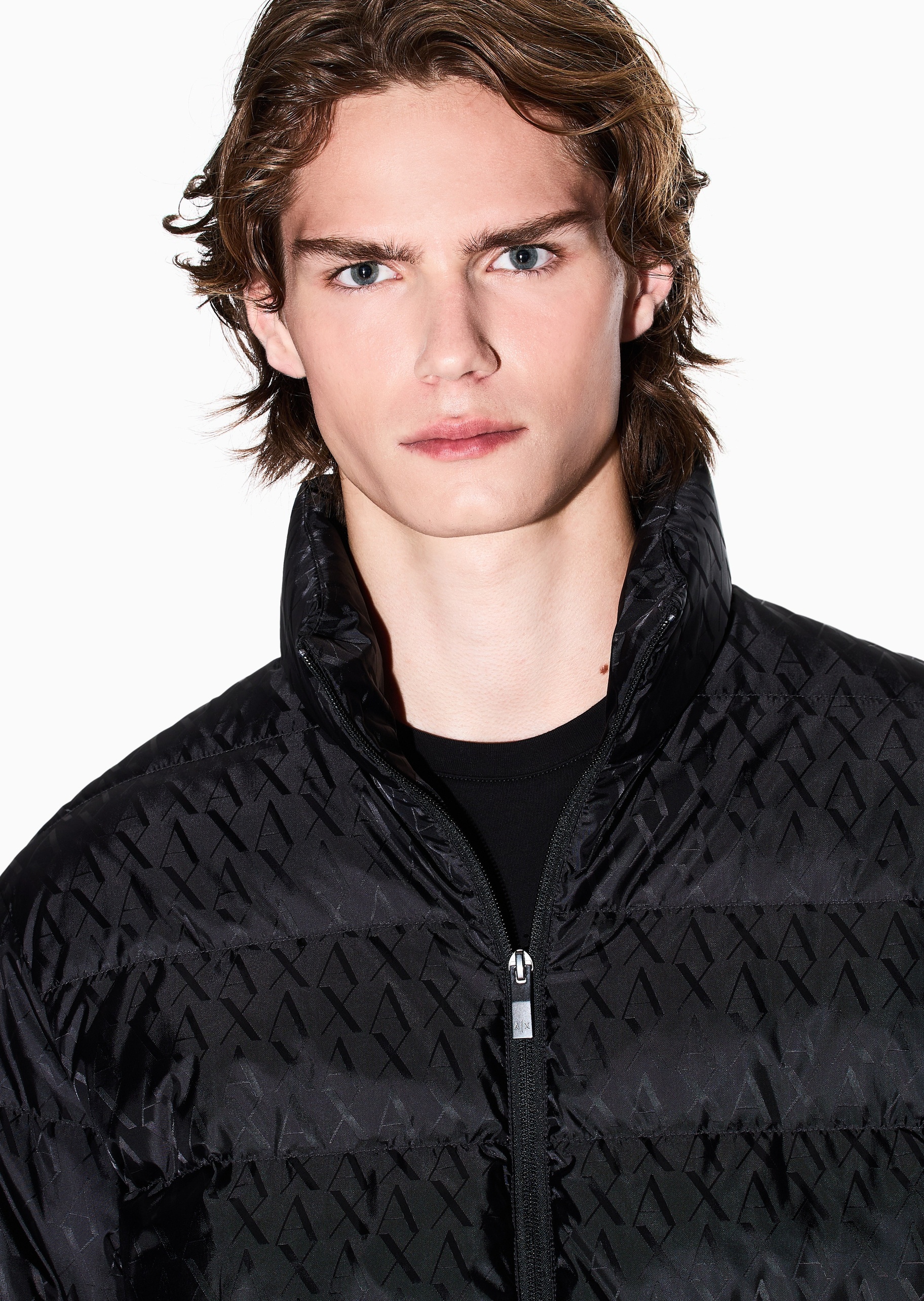 ARMANI EXCHANGE 男士80白鸭绒立领排骨羽绒服外套