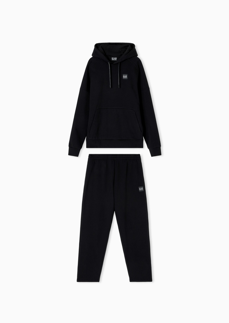 EA7 男士棉质加绒连帽套头卫衣卫裤运动套装