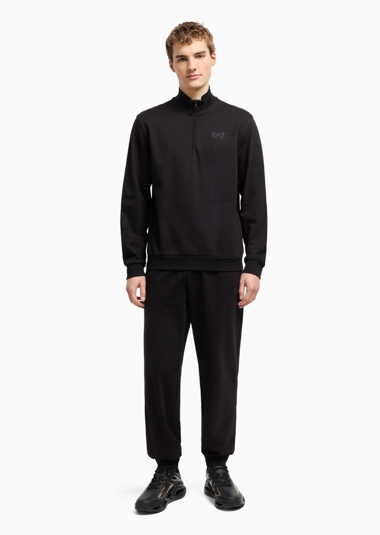 EA7 男士宽松半拉链卫衣束脚卫裤健身运动套装