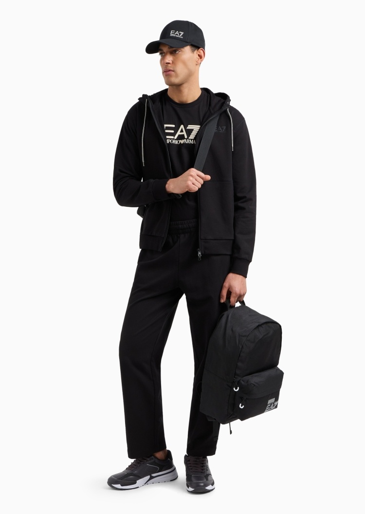 EA7 男士纯棉连帽开衫直筒长裤健身训练运动套装