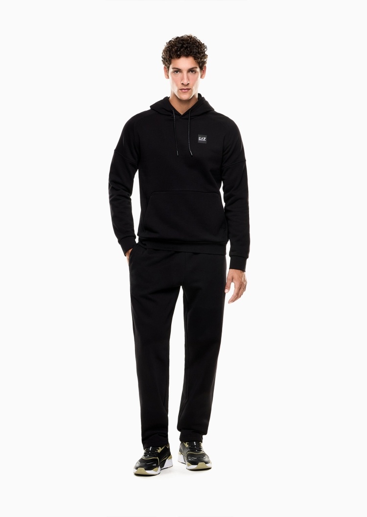 EA7 男士棉质加绒连帽套头卫衣卫裤运动套装