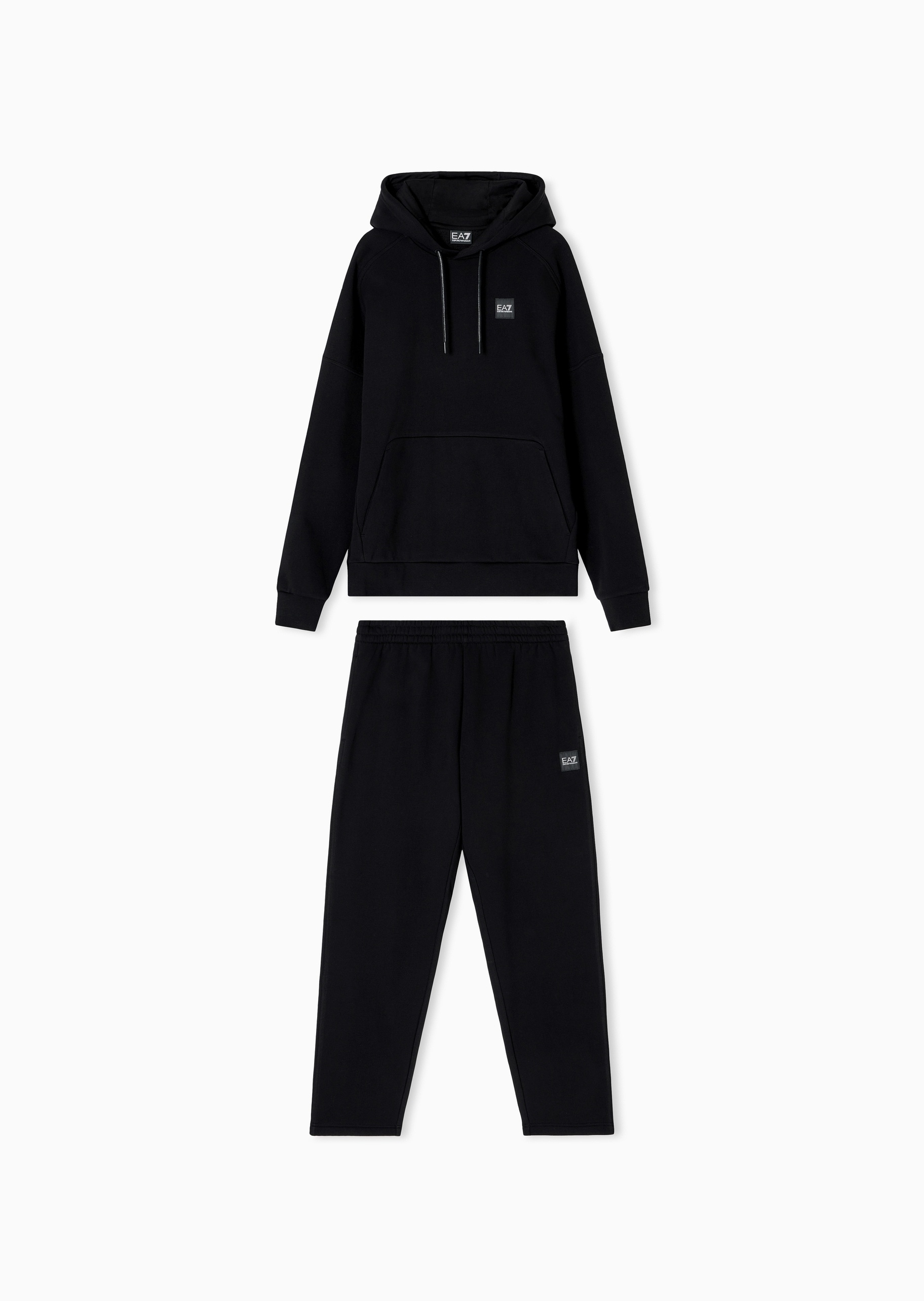 EA7 男士棉质加绒连帽套头卫衣卫裤运动套装