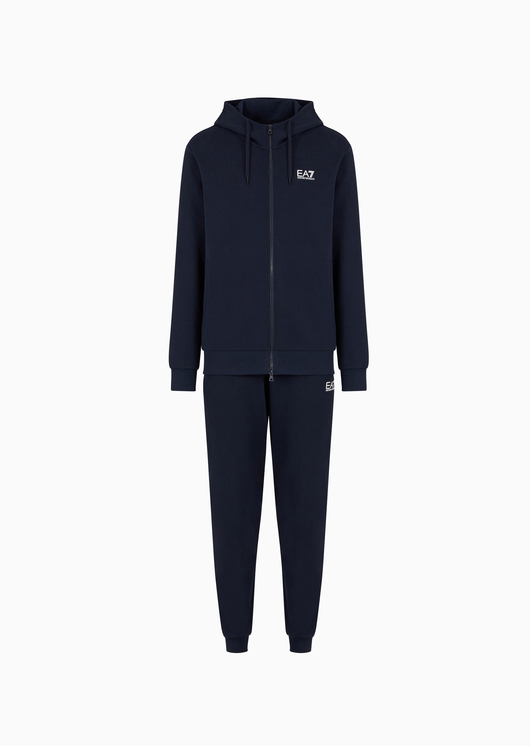 EA7 男士棉质连帽开衫束脚卫裤健身训练运动套装
