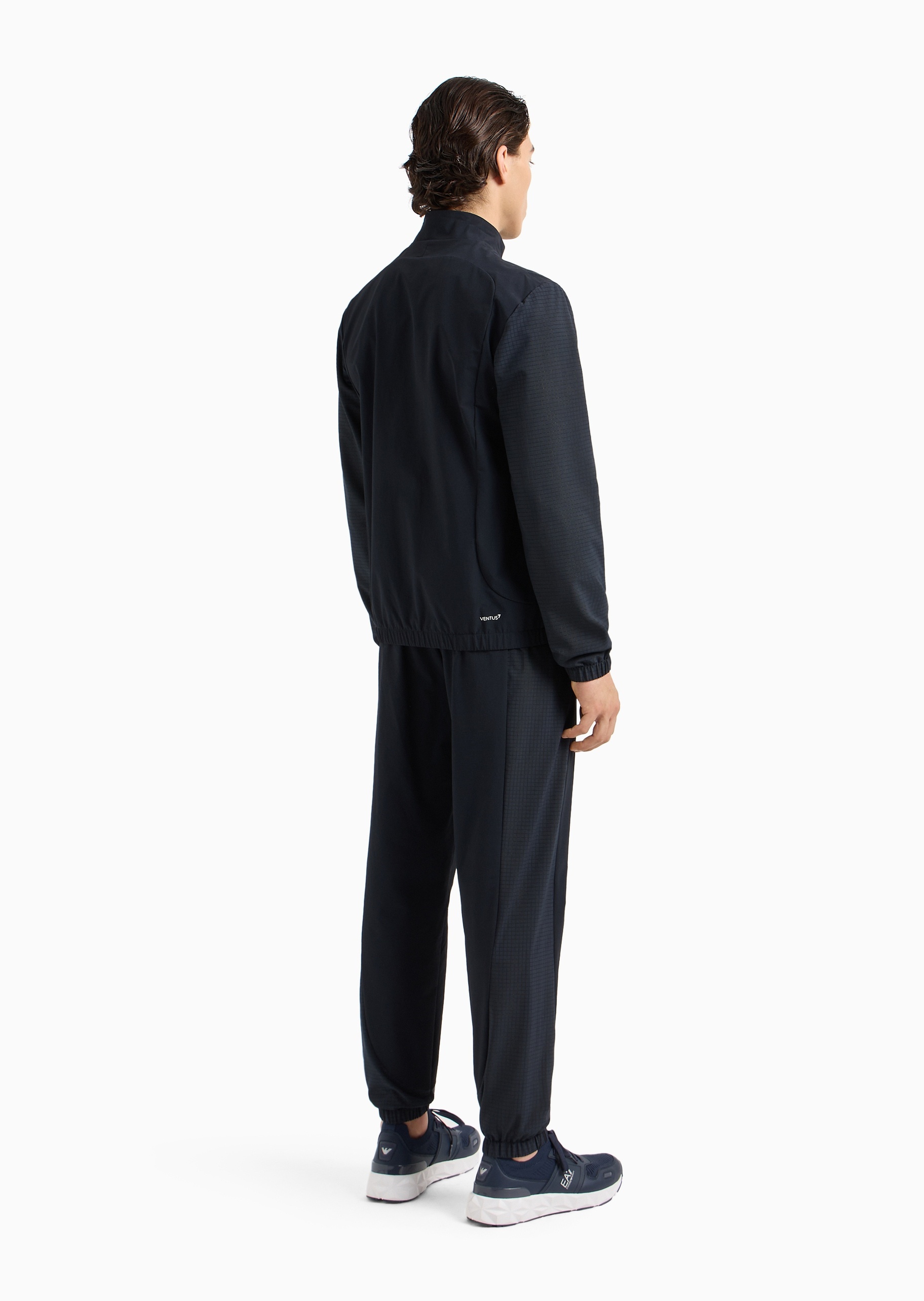 EA7 男士合身拉链开衫长裤网球运动套装