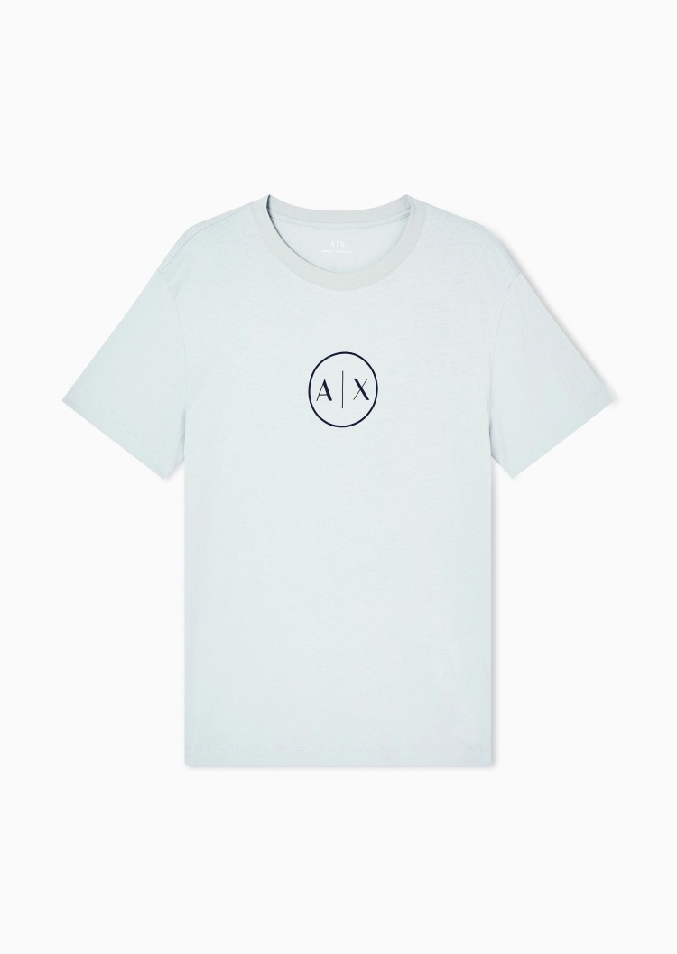 ARMANI EXCHANGE 男士纯棉合身短袖圆领正肩印花轻薄T恤衫