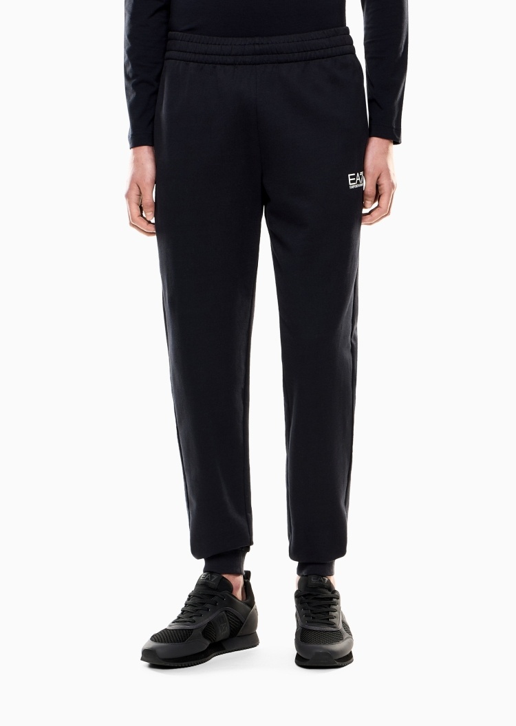 EA7 男士纯棉束脚微弹户外健身训练运动卫裤