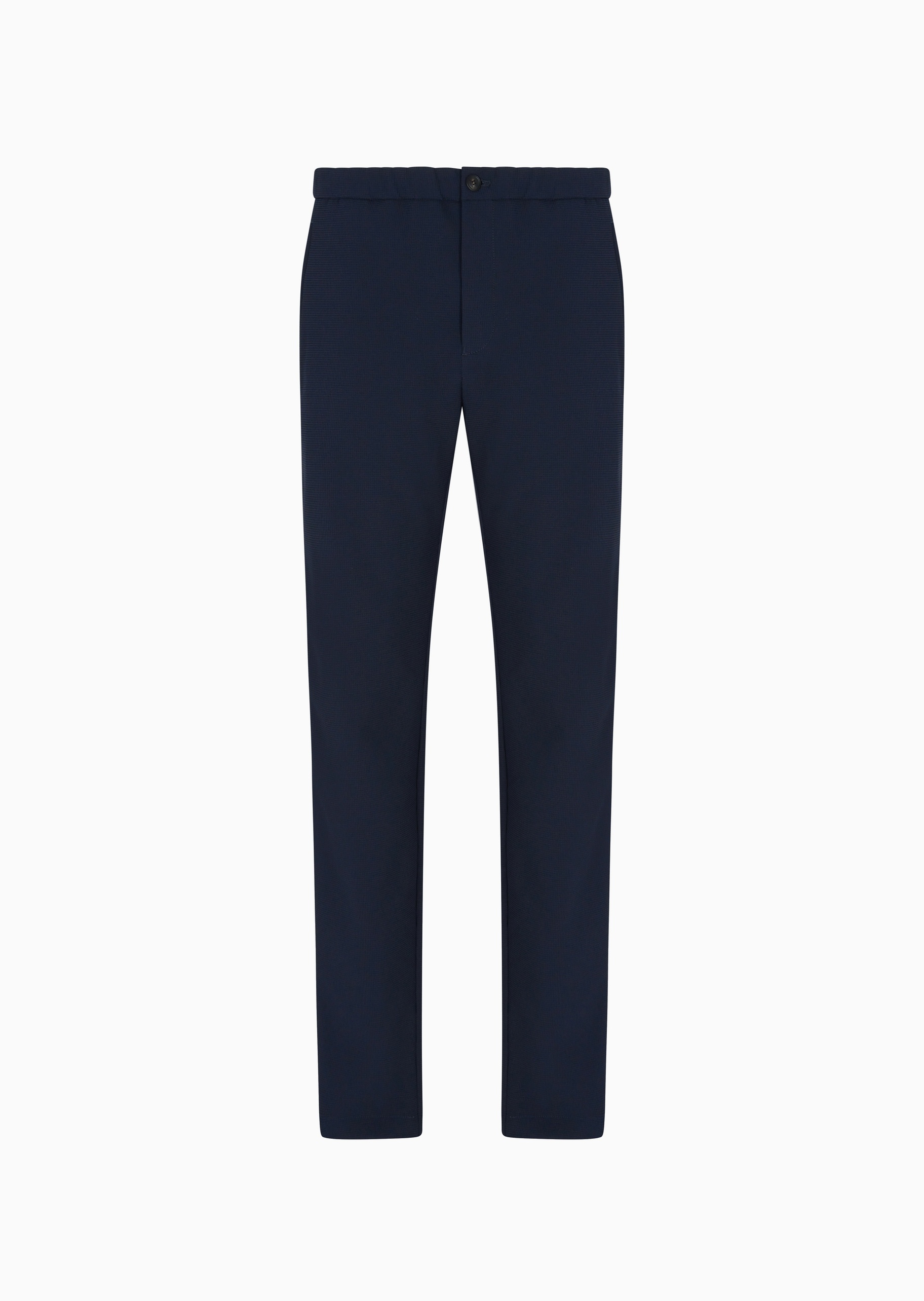 Emporio Armani 男士珠地布合身长款直筒纯色休闲裤