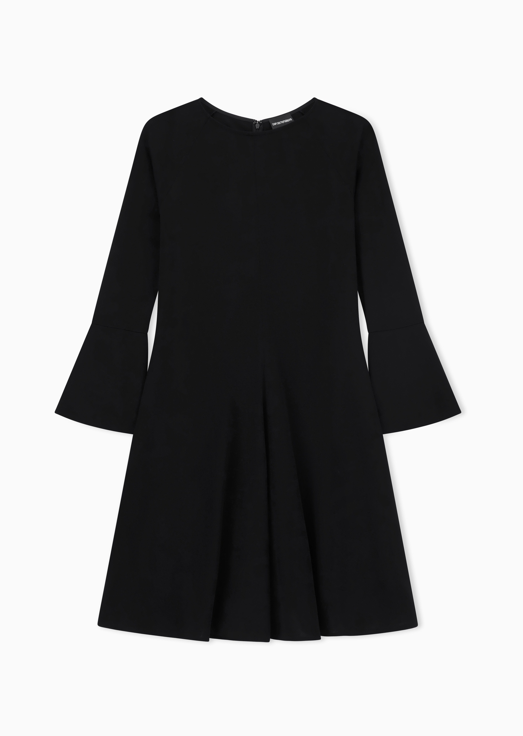Emporio Armani 女士绉纱平纹布喇叭优雅纯色连衣裙