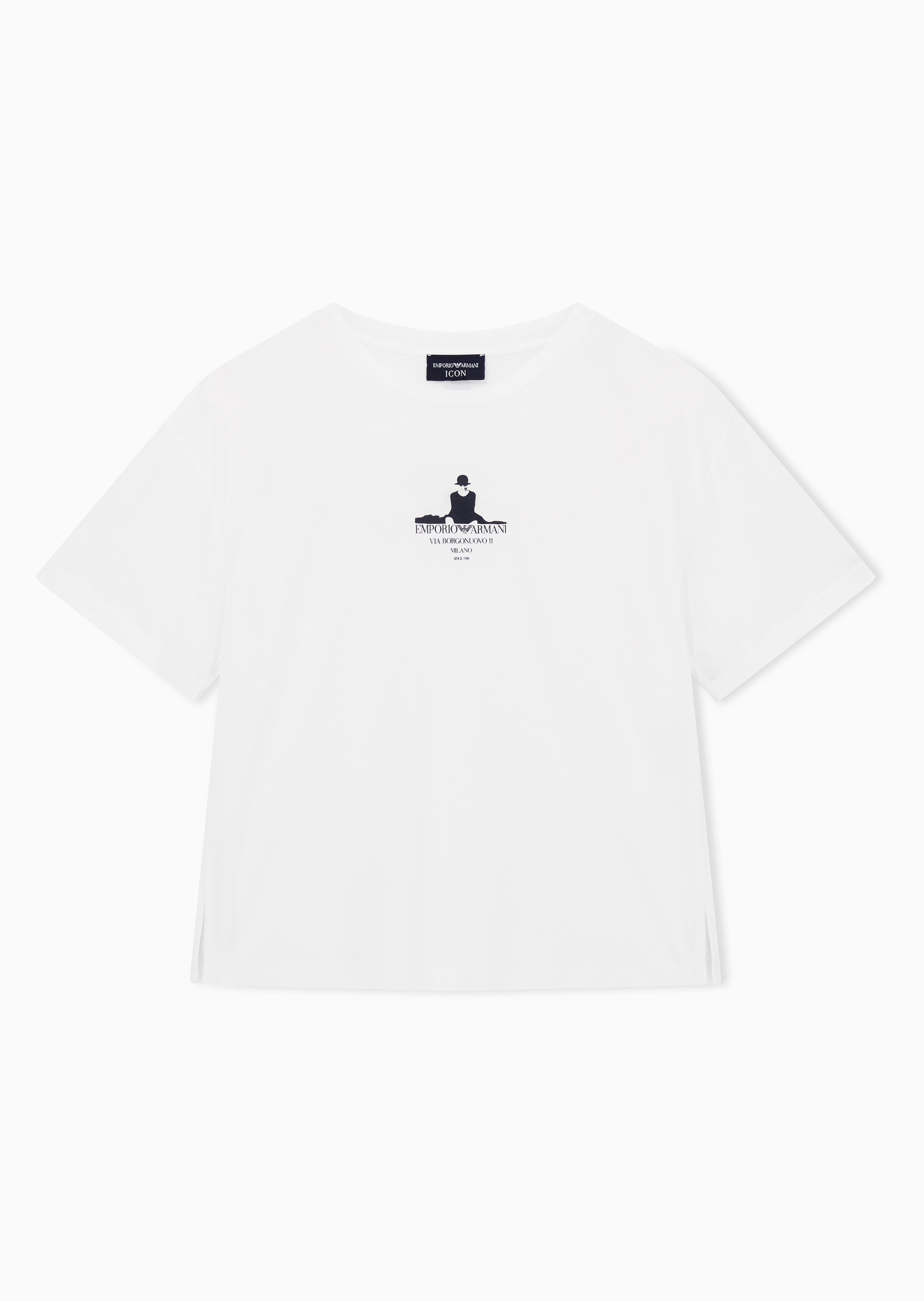 Emporio Armani 女士全棉宽松短袖圆领印花T恤衫